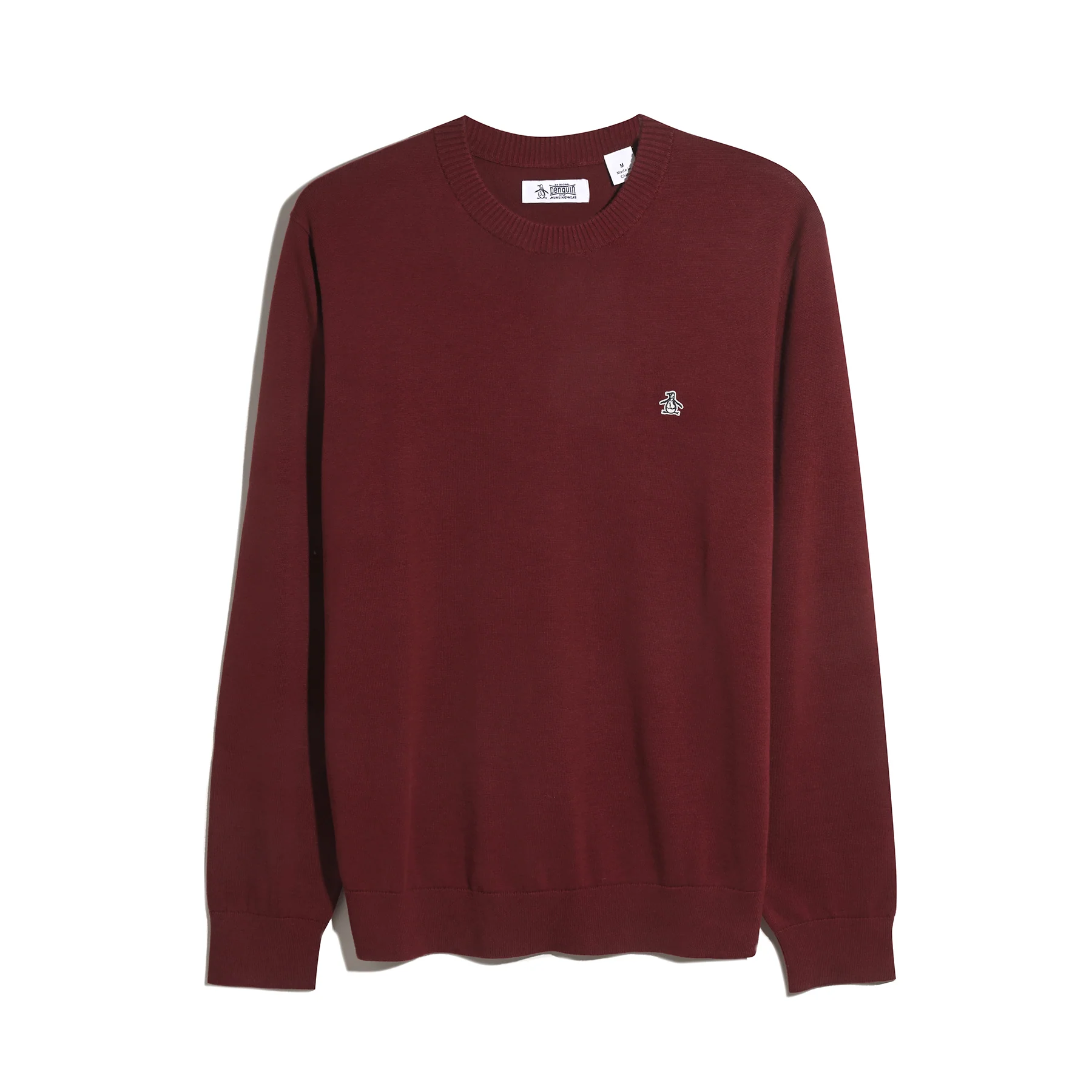 Cotton Crew Neck Sweater In Cabernet - Image 5