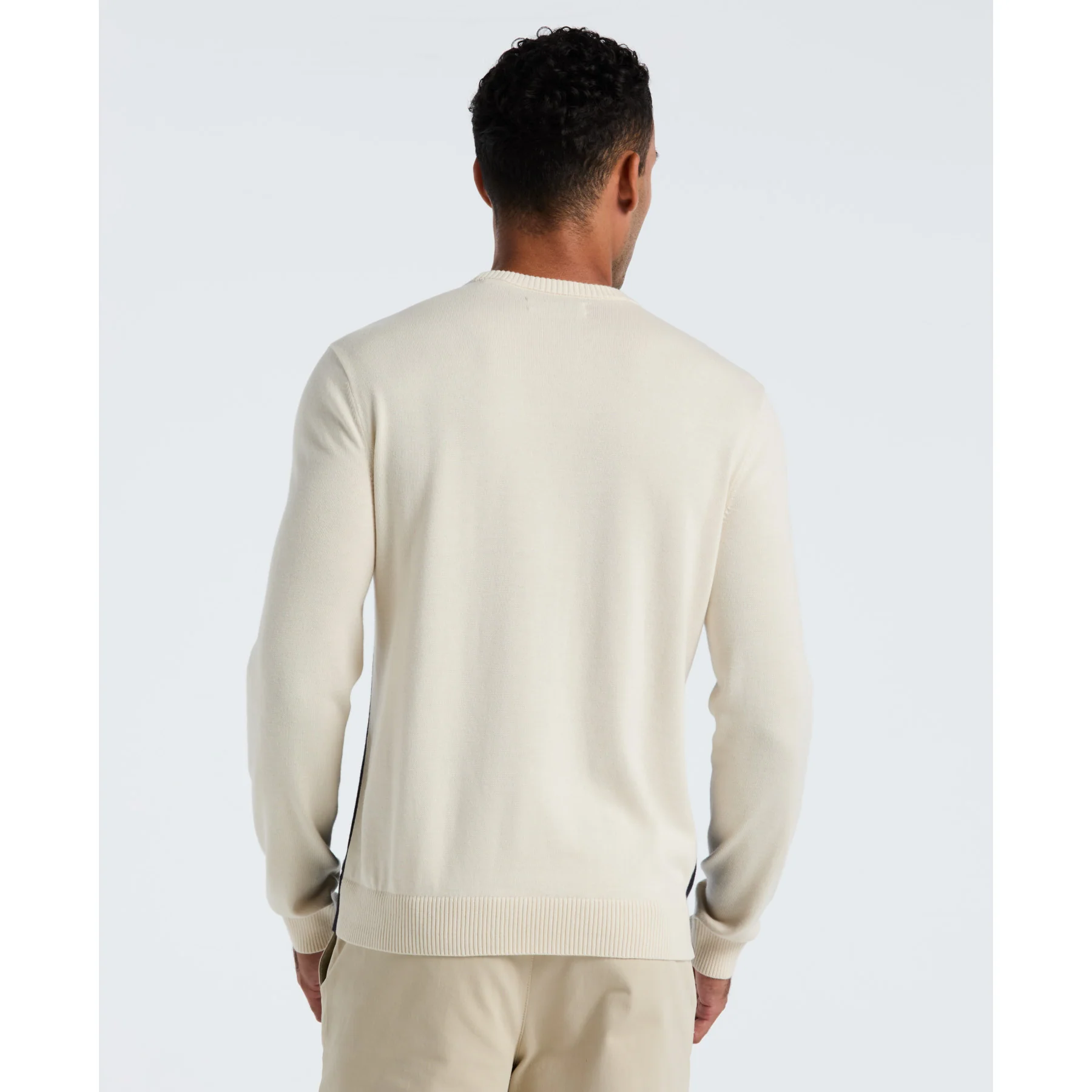 Cotton Engineered Stripe Sweater In Dark Sapphire - Image 2