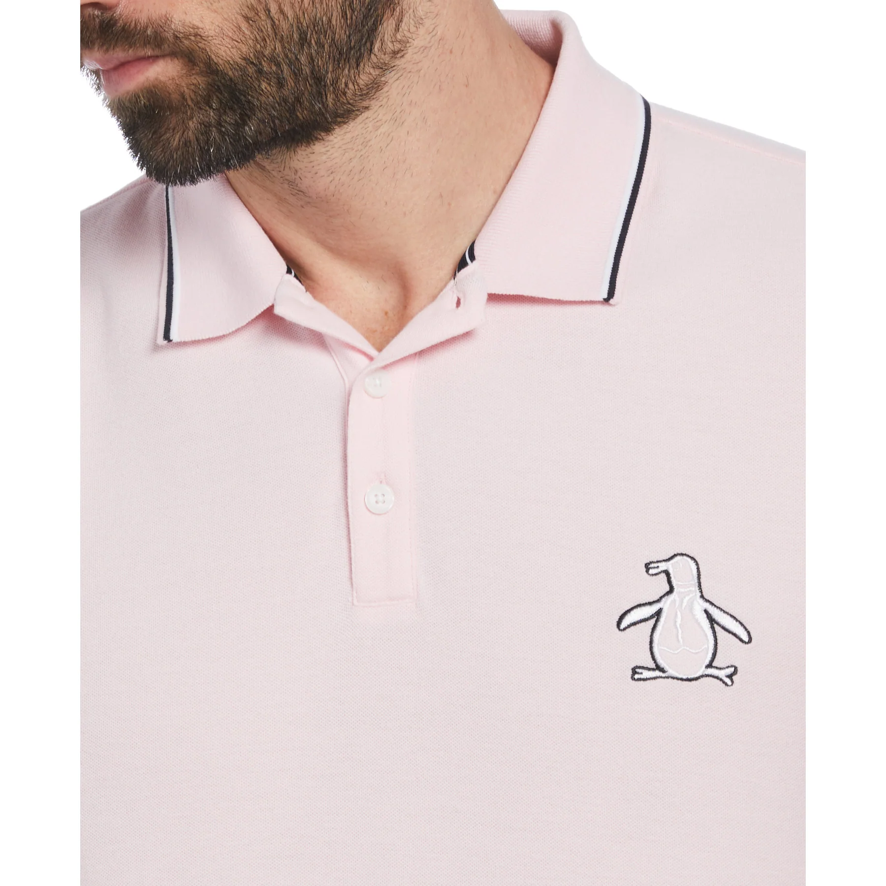 Cotton Pique Mega Pete Polo Shirt In Parfait Pink - Image 3