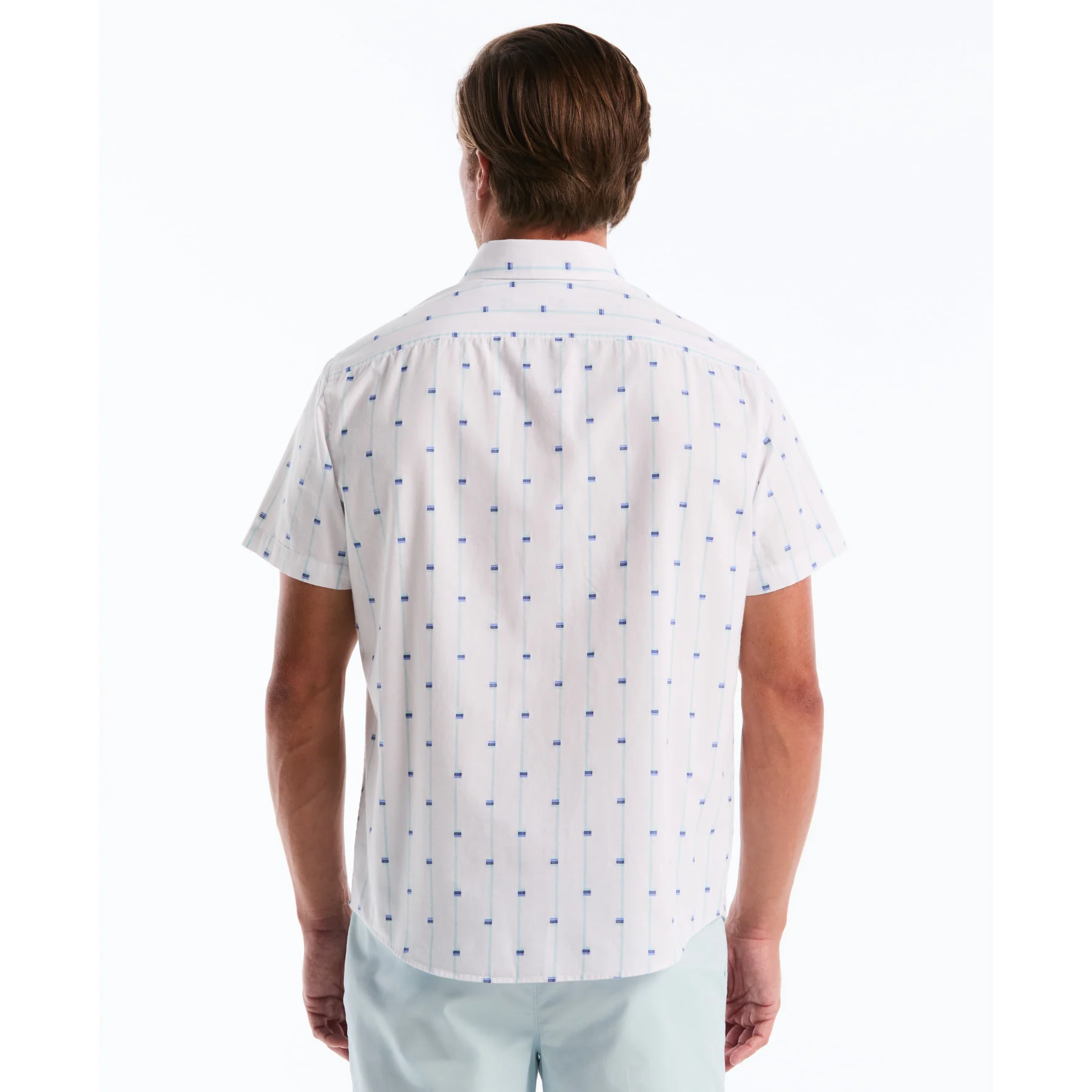 Cube Stripe Short Sleeve Shirt In Bright White - Image 2