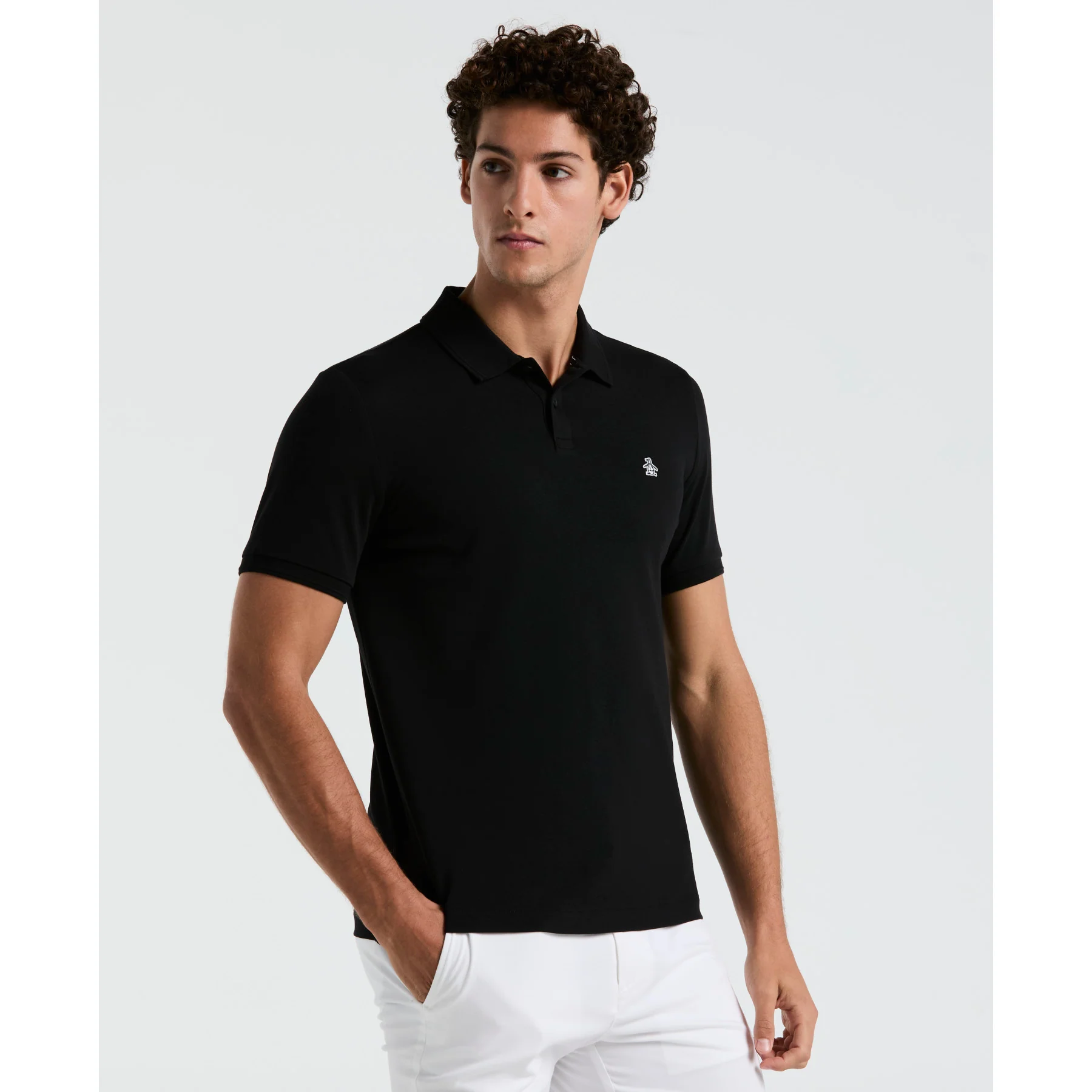 Daddy Pique Polo Shirt In True Black