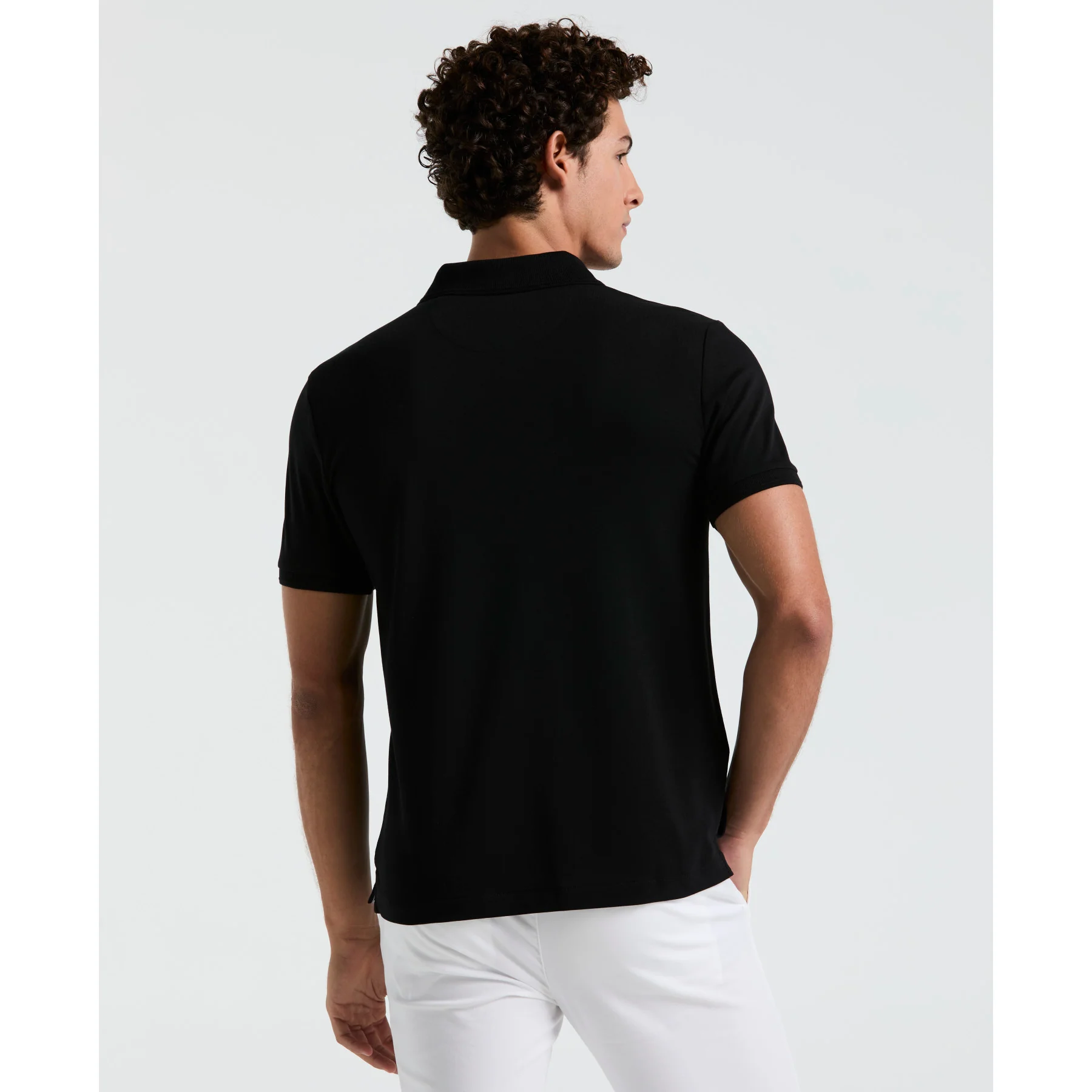 Daddy Pique Polo Shirt In True Black - Image 3