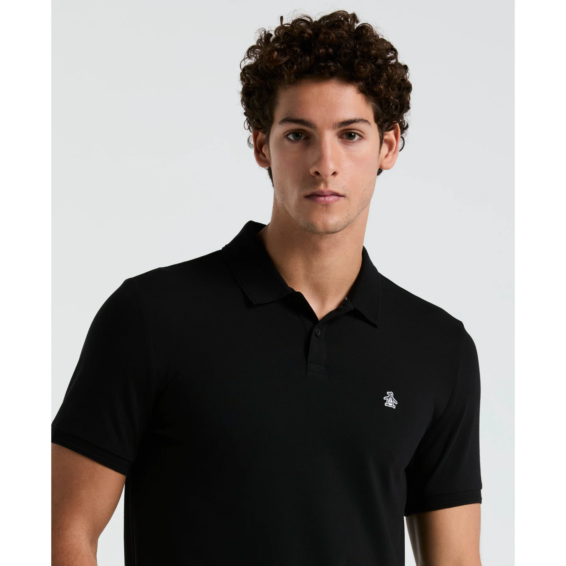Daddy Pique Polo Shirt In True Black - Image 4