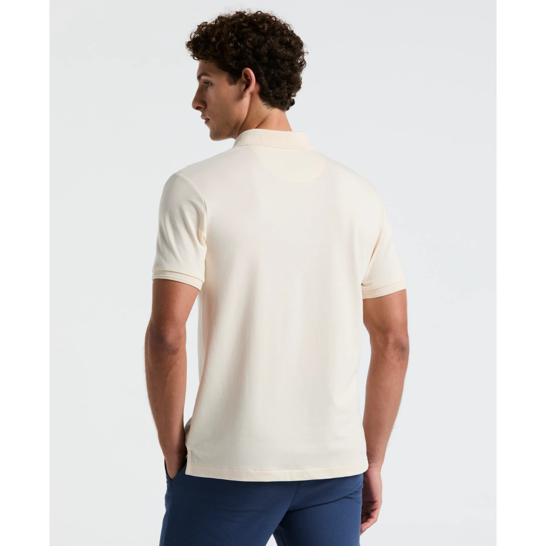 Daddy Pique Polo Shirt In Birch - Image 2