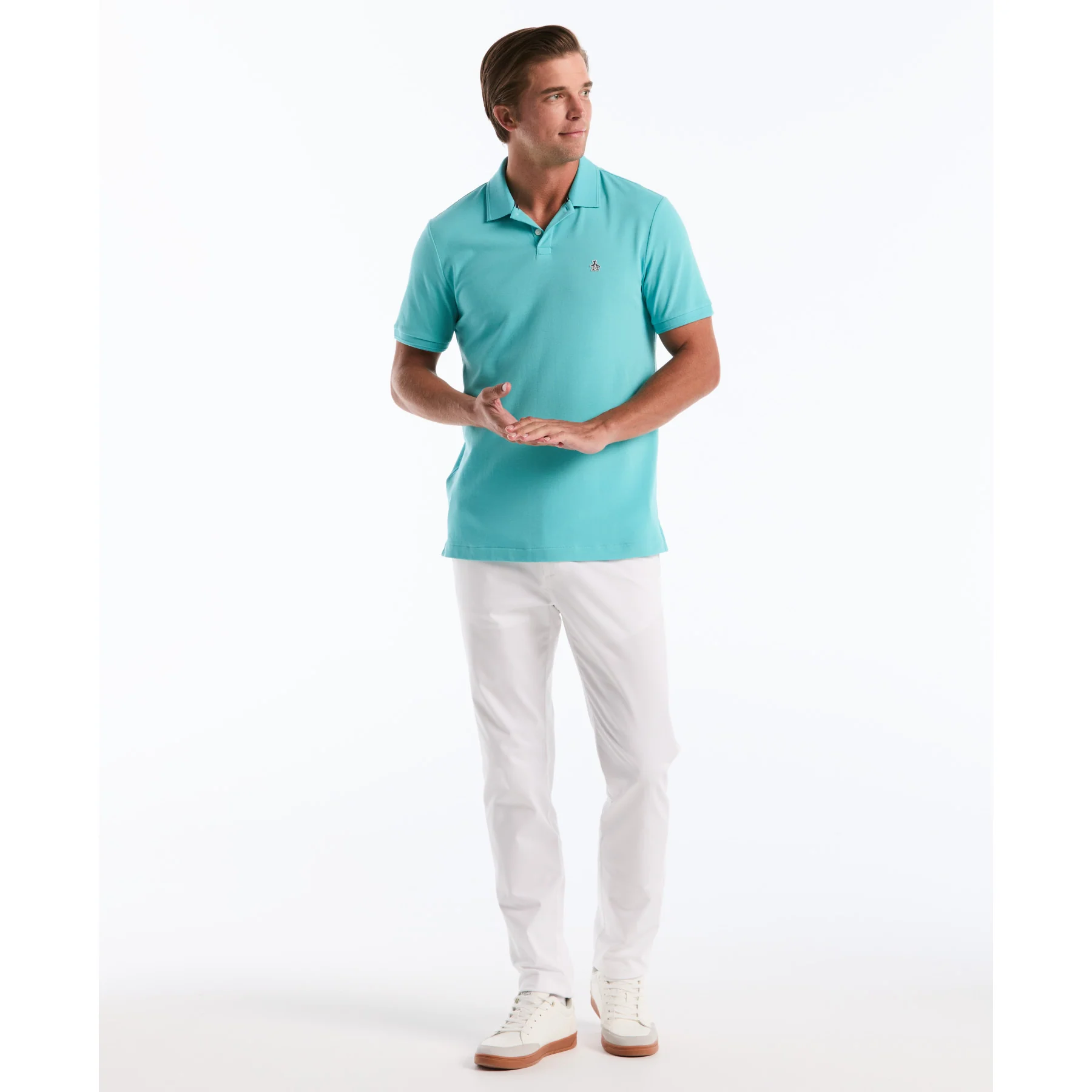 Daddy Pique Polo Shirt In Aquarelle - Image 4