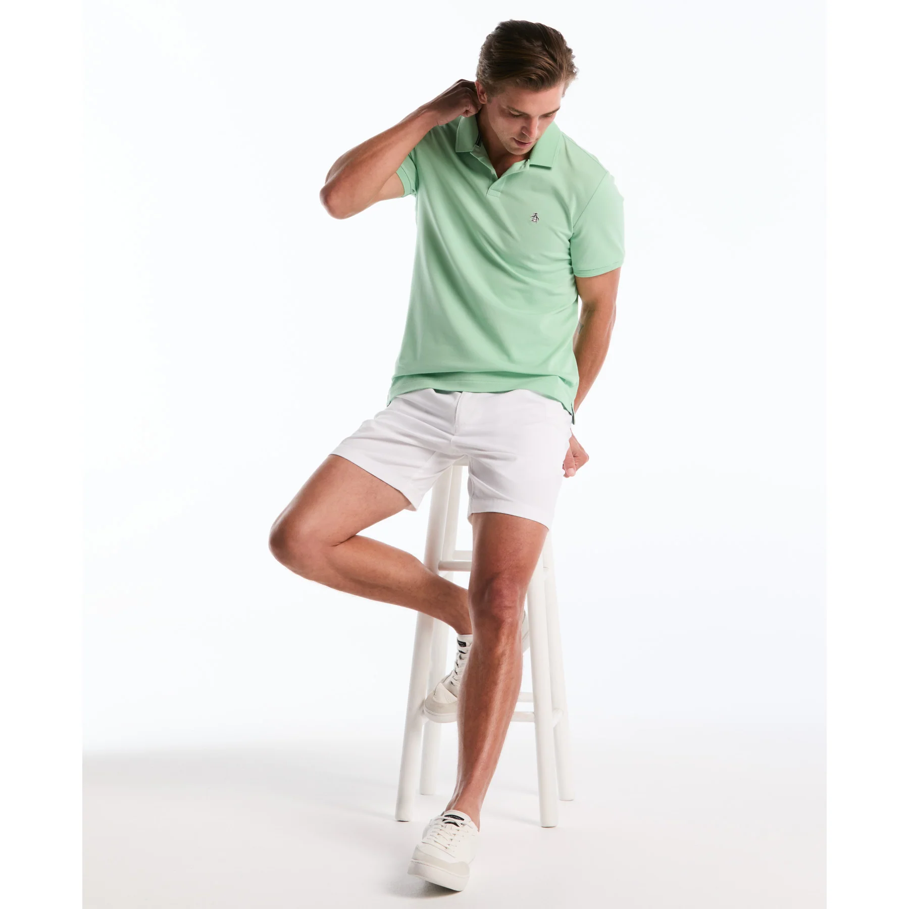 Daddy Pique Polo Shirt In Hemlock - Image 5