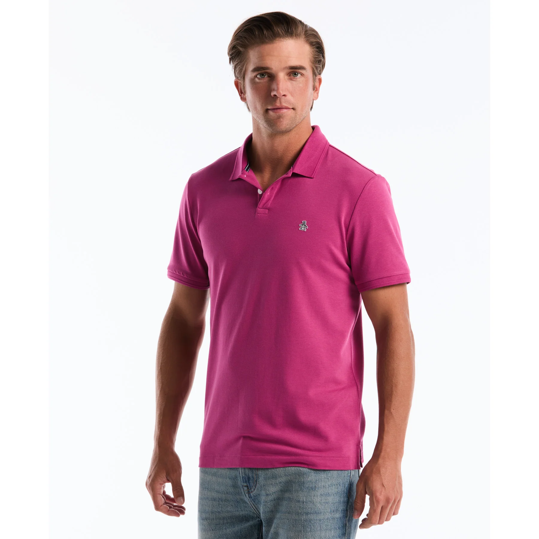 Daddy Pique Polo Shirt In Magenta Haze