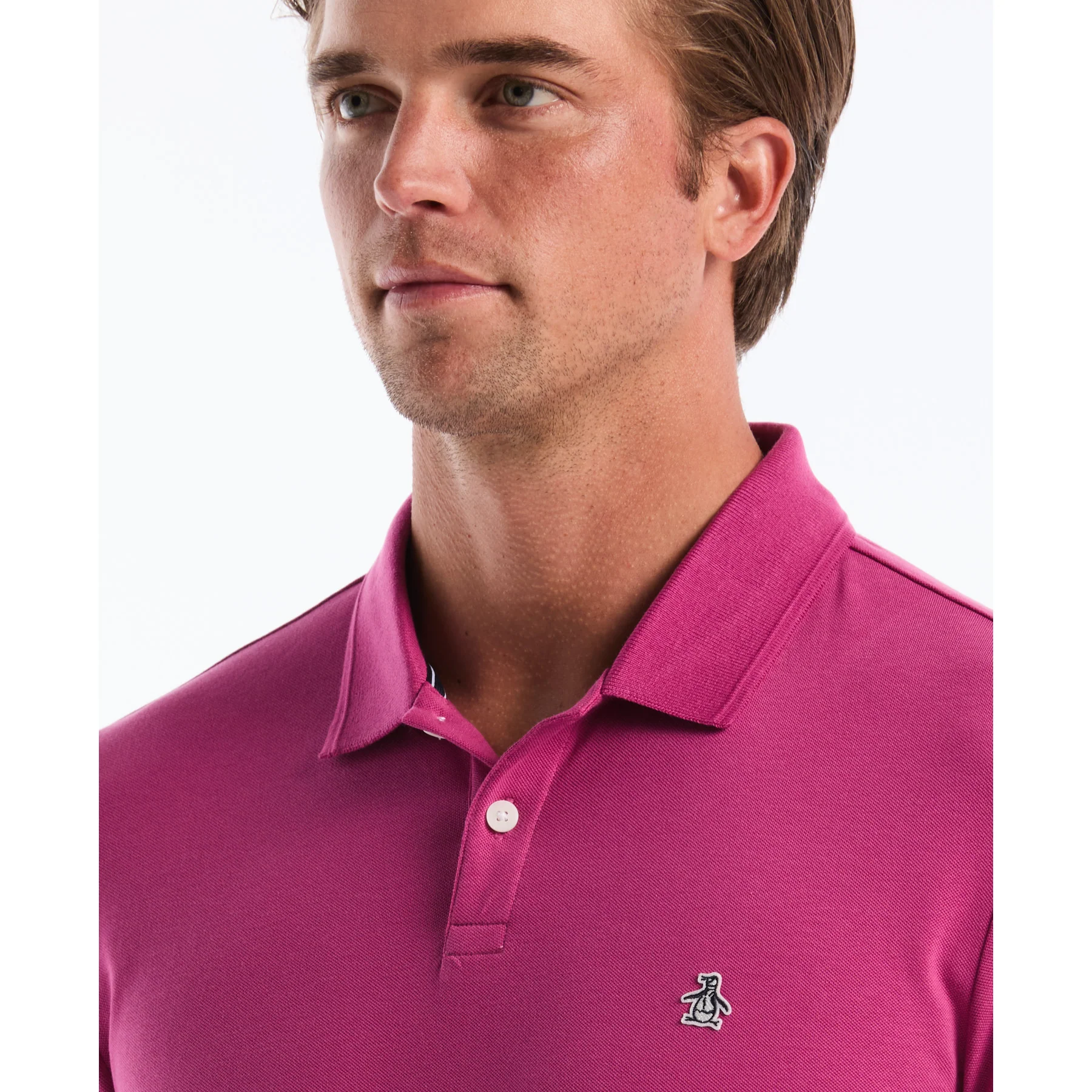 Daddy Pique Polo Shirt In Magenta Haze - Image 3