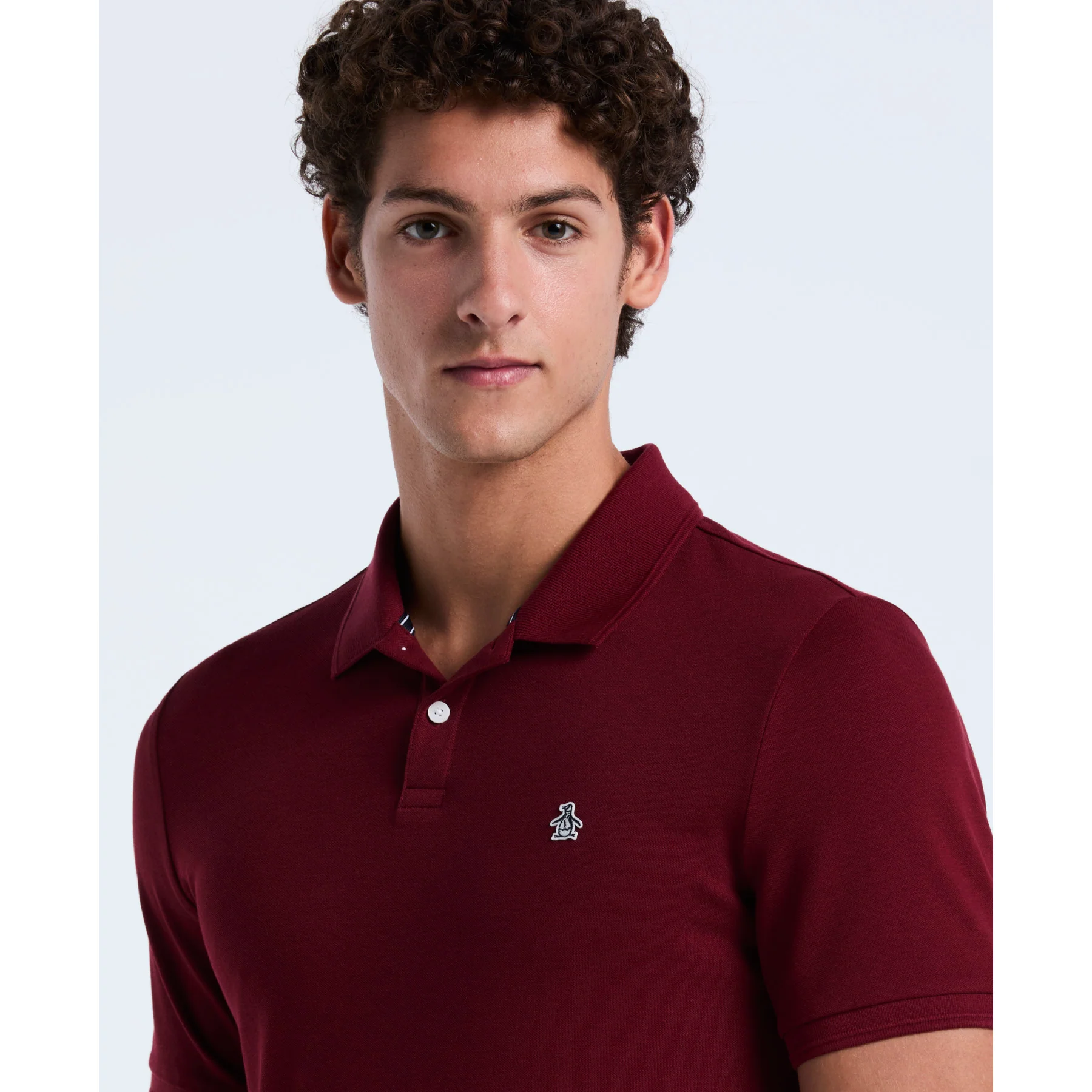 Daddy Pique Polo Shirt In Cabernet - Image 3