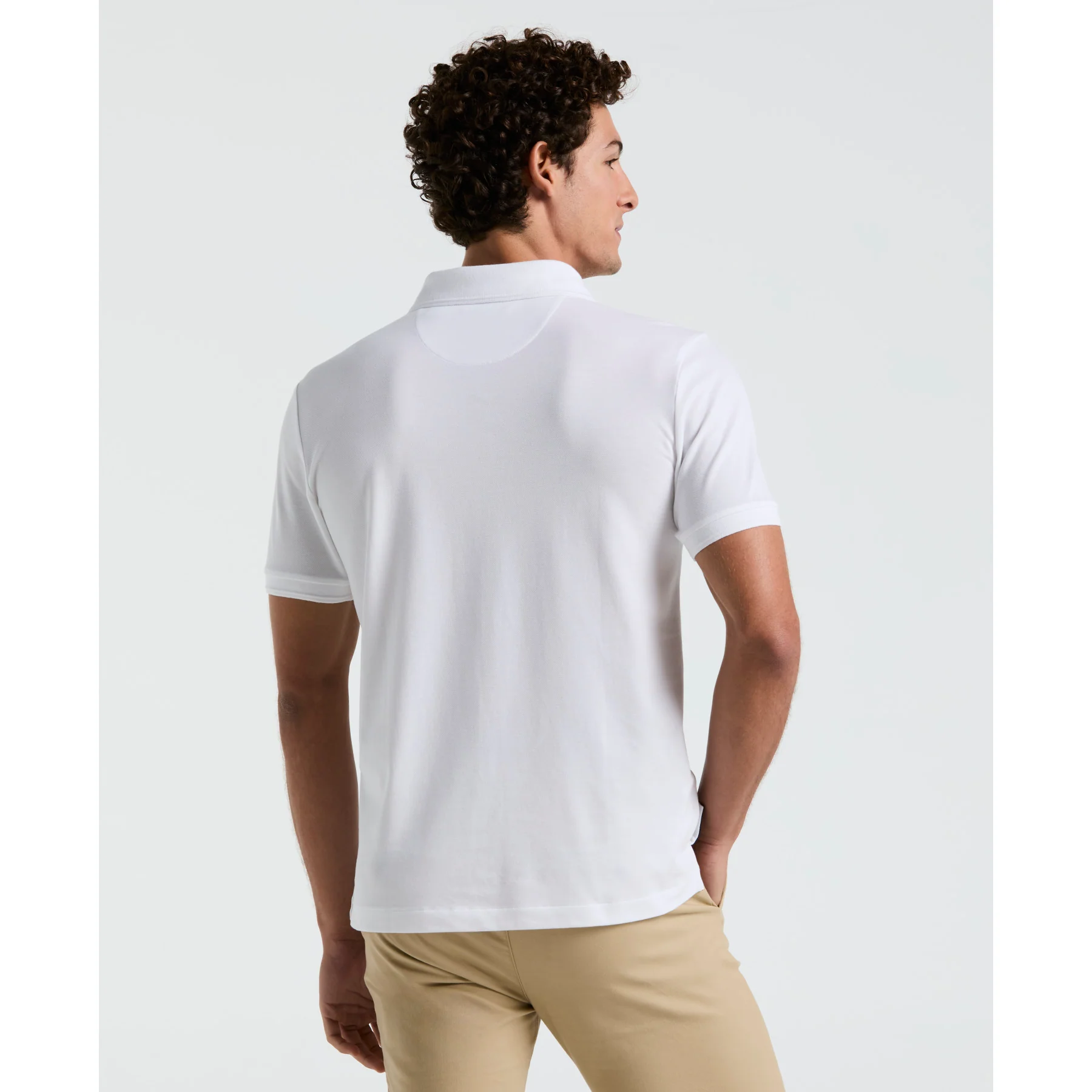 Daddy Pique Polo Shirt In Bright White - Image 3