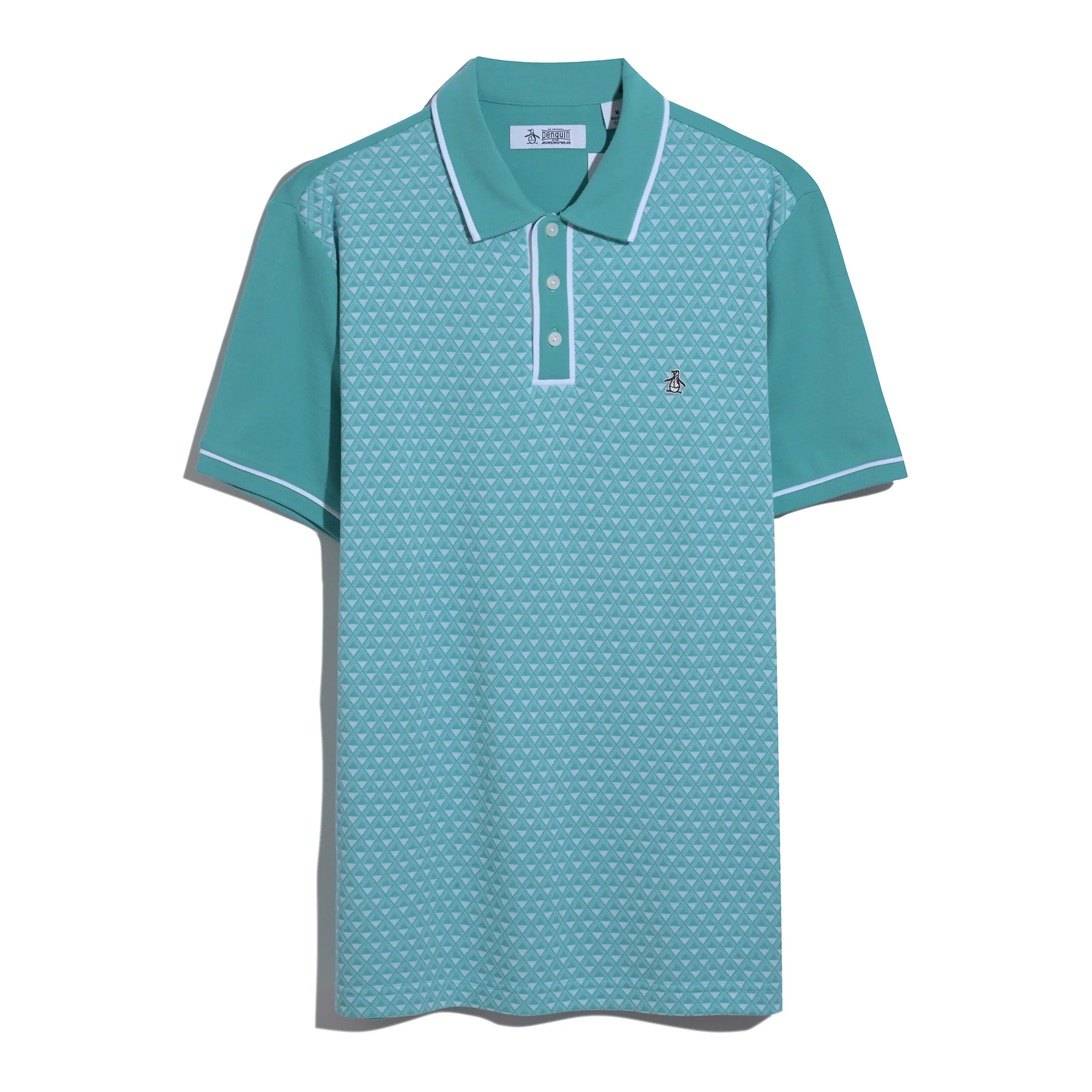 Diamond Jacquard Front Interlock Polo Shirt In Aquarelle - Image 6