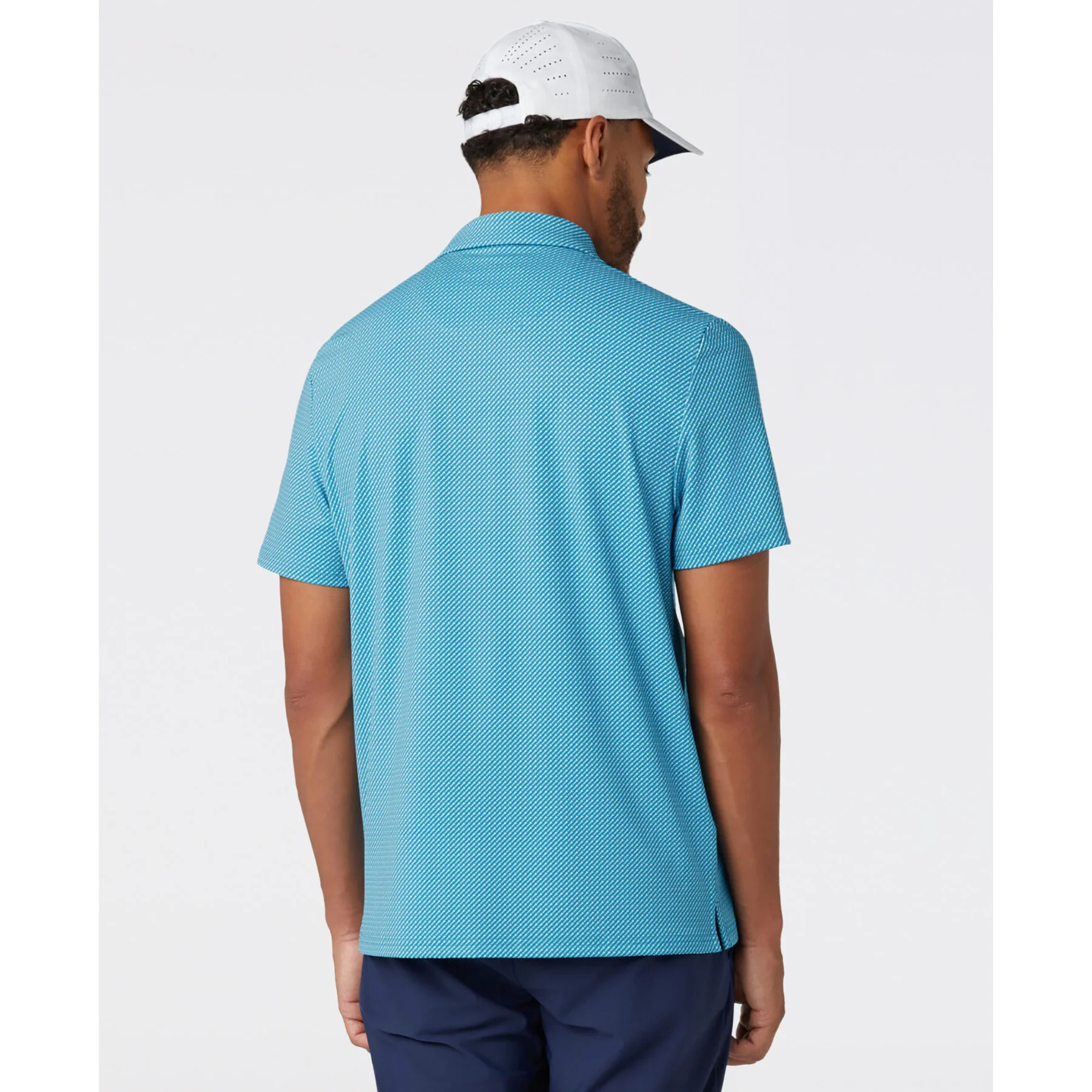 Dimensional Pete Tee Print Golf Polo In Caribbean Sea - Image 2