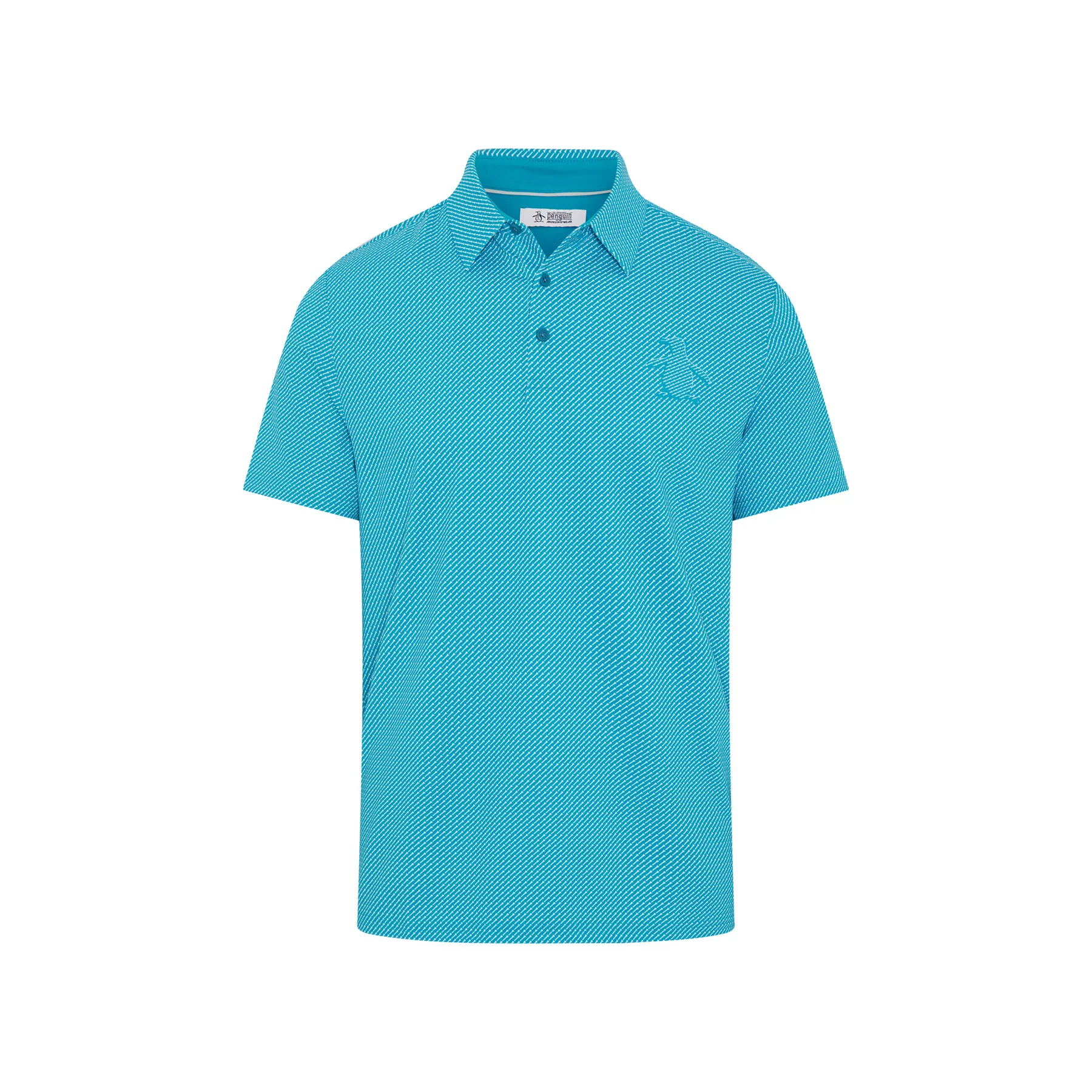 Dimensional Pete Tee Print Golf Polo In Caribbean Sea - Image 5