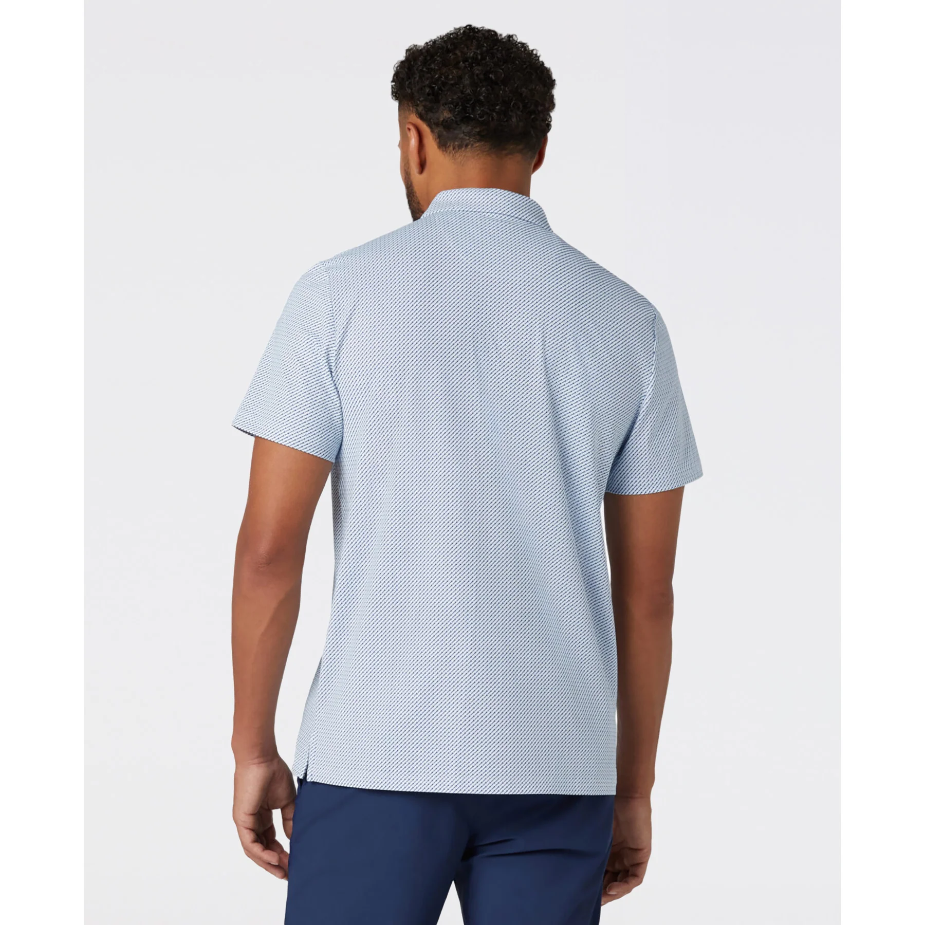 Dimensional Pete Tee Print Golf Polo In Bright White - Image 2