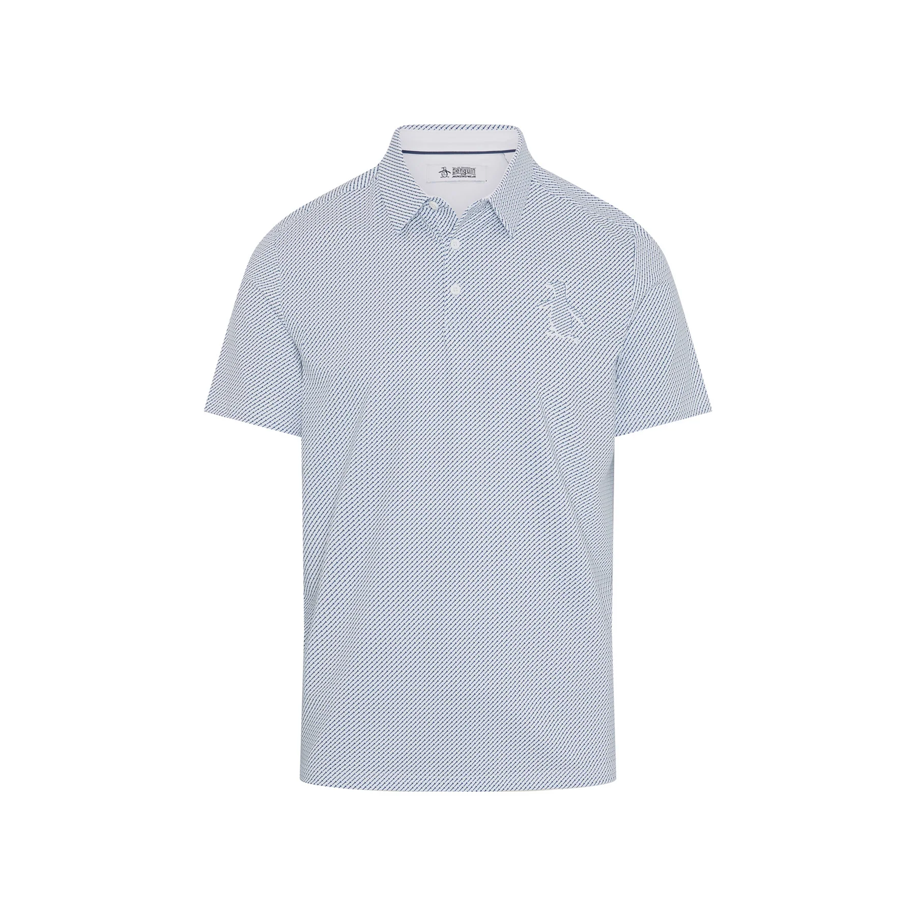 Dimensional Pete Tee Print Golf Polo In Bright White - Image 5