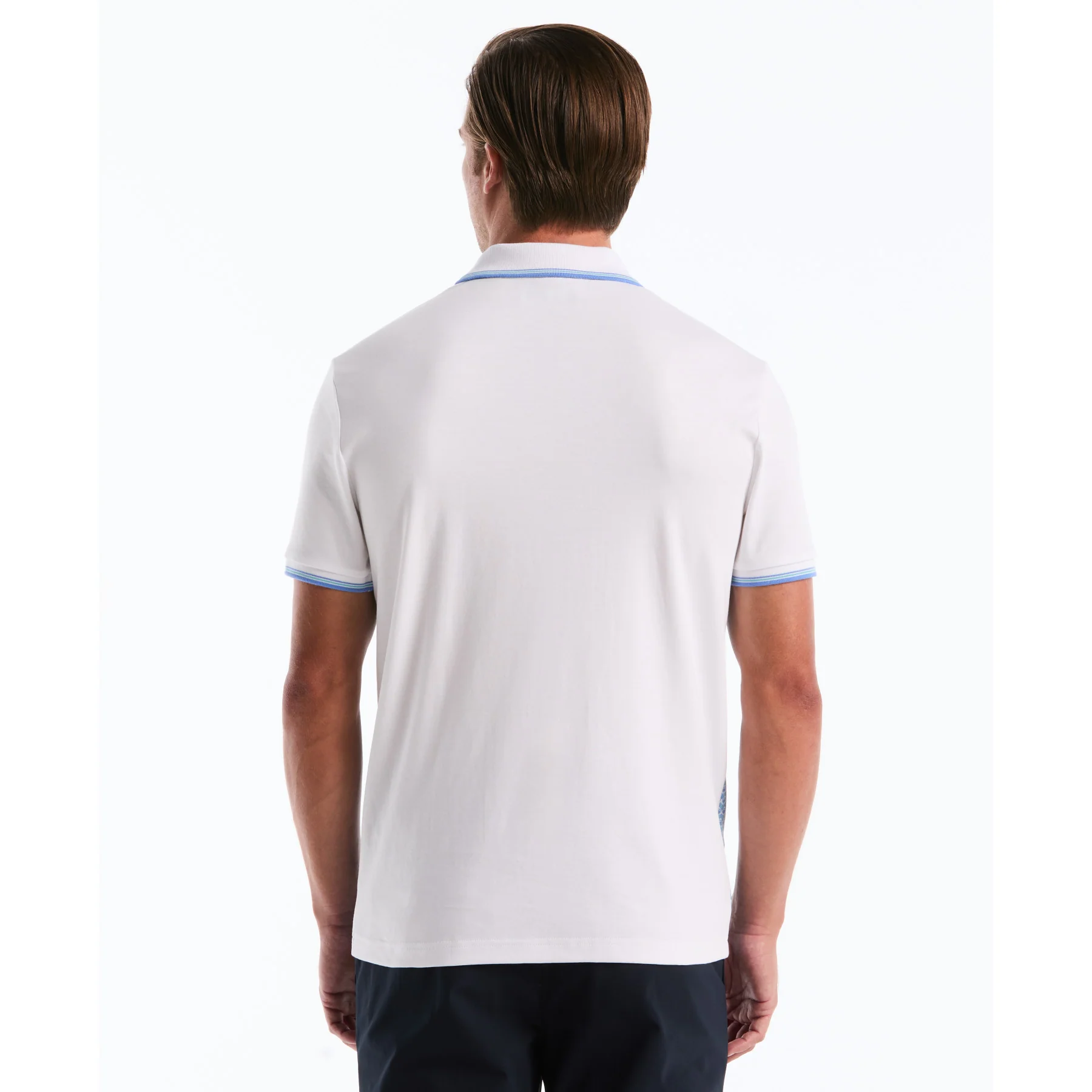 Ditsy Floral Print Polo Shirt In Bright White - Image 2