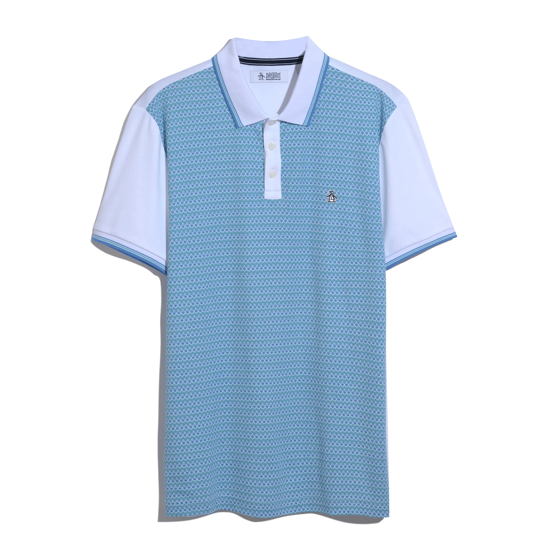 Ditsy Floral Print Polo Shirt In Bright White - Image 6