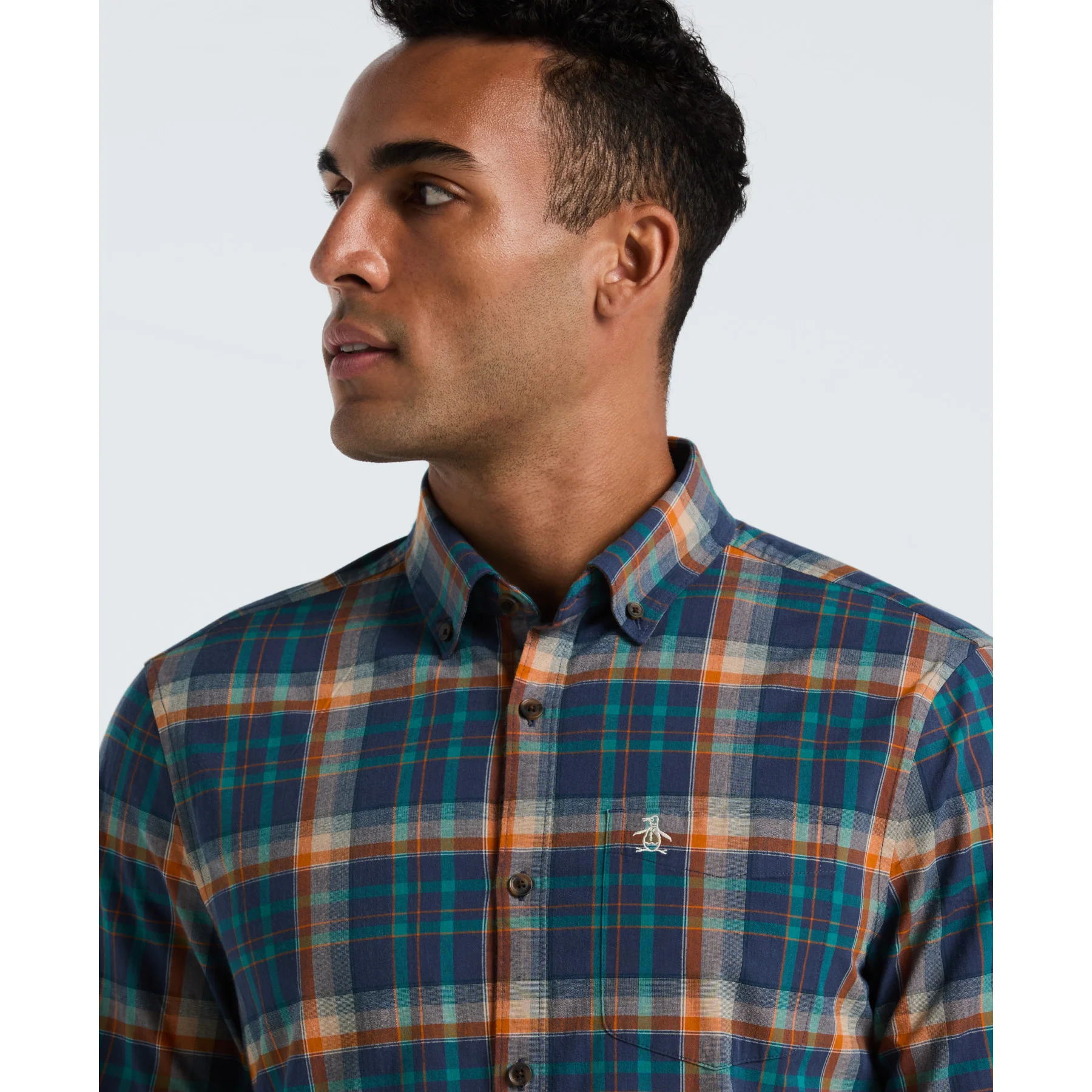 Dobby Plaid Shirt In Sargasso Sea - Image 3