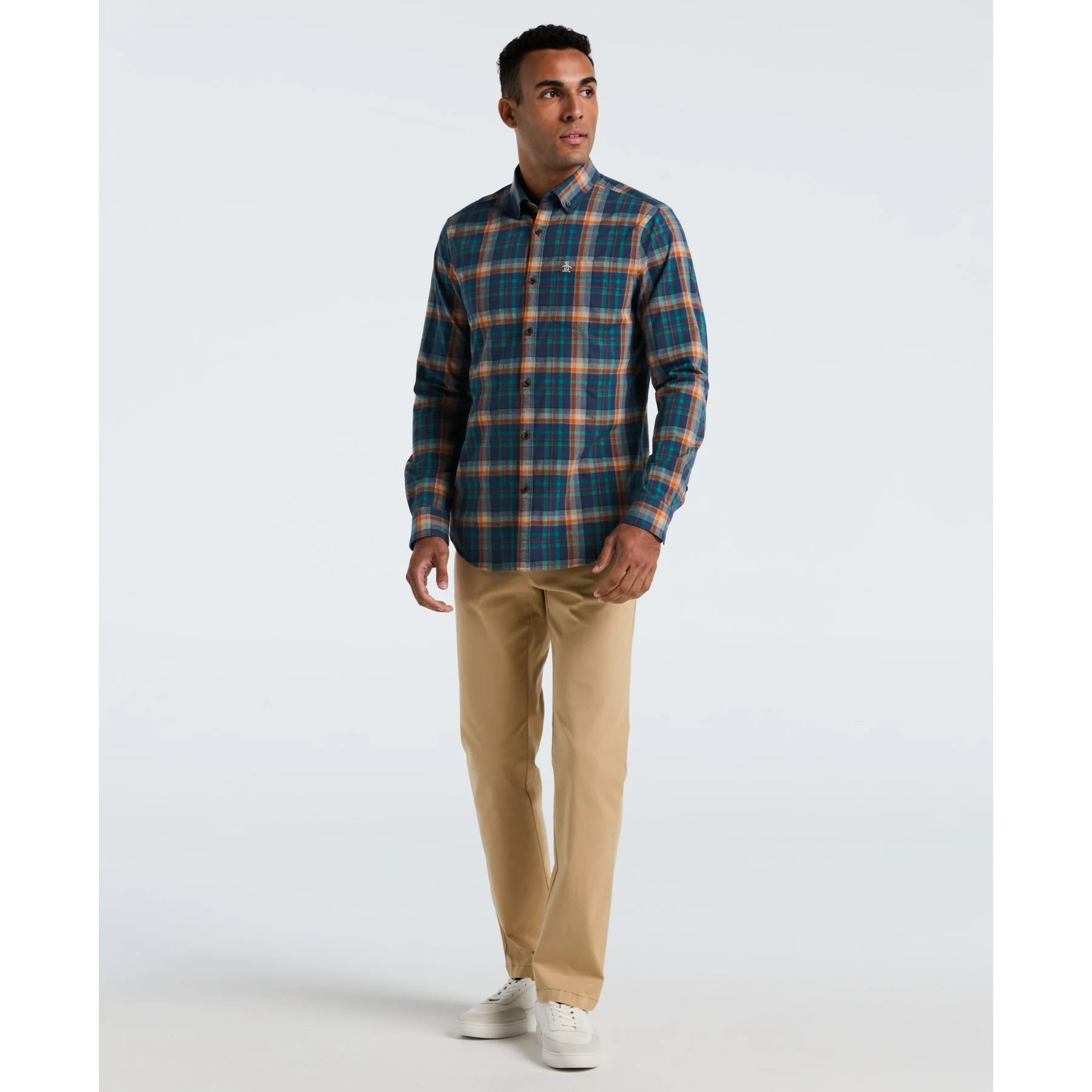 Dobby Plaid Shirt In Sargasso Sea - Image 4