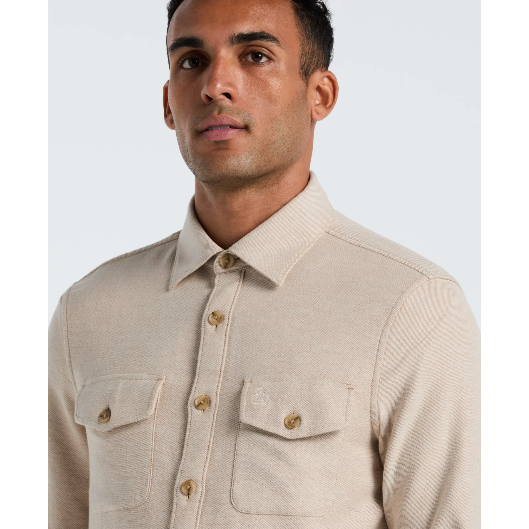 Double Weave Overshirt In Birch - Image 3