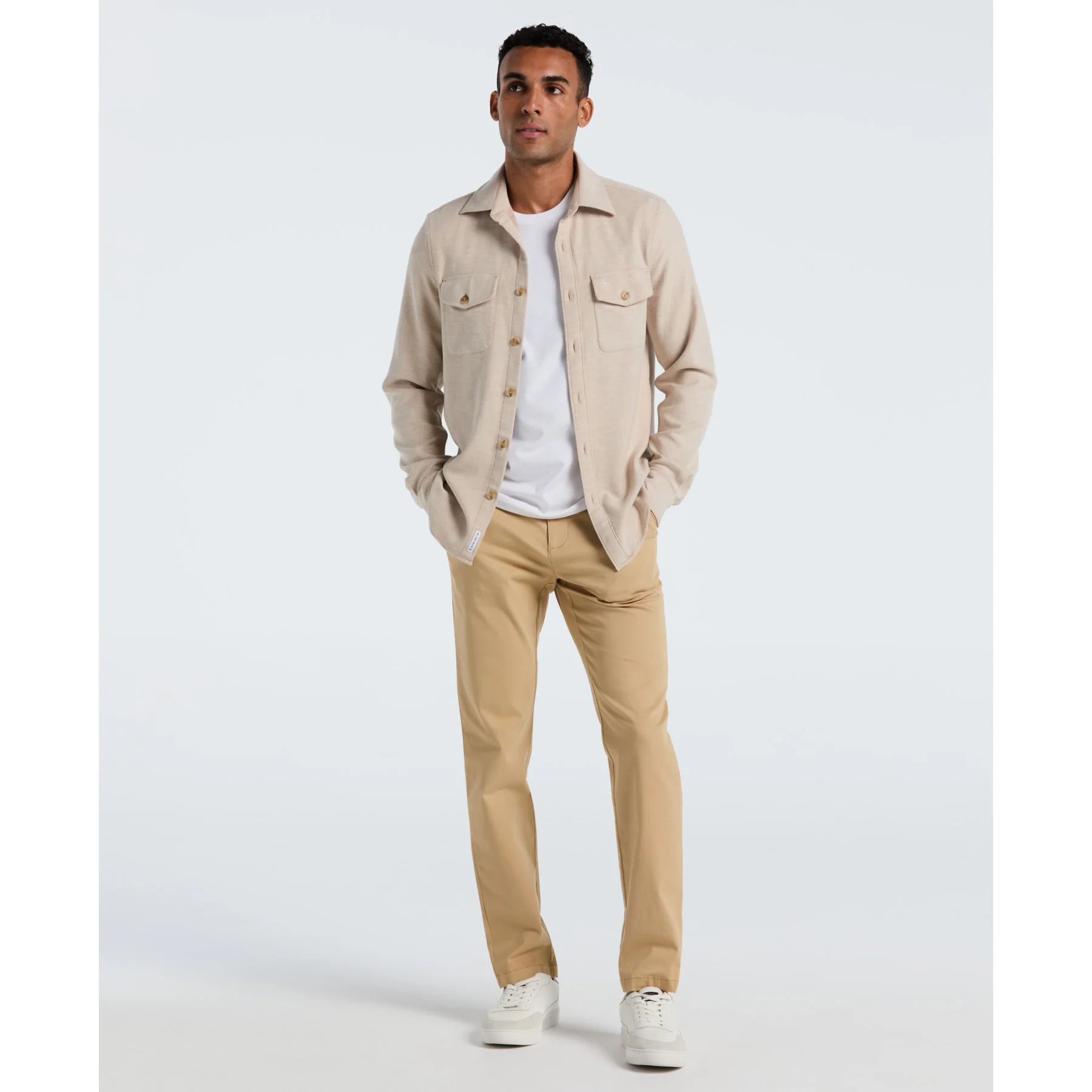 Double Weave Overshirt In Birch - Image 4
