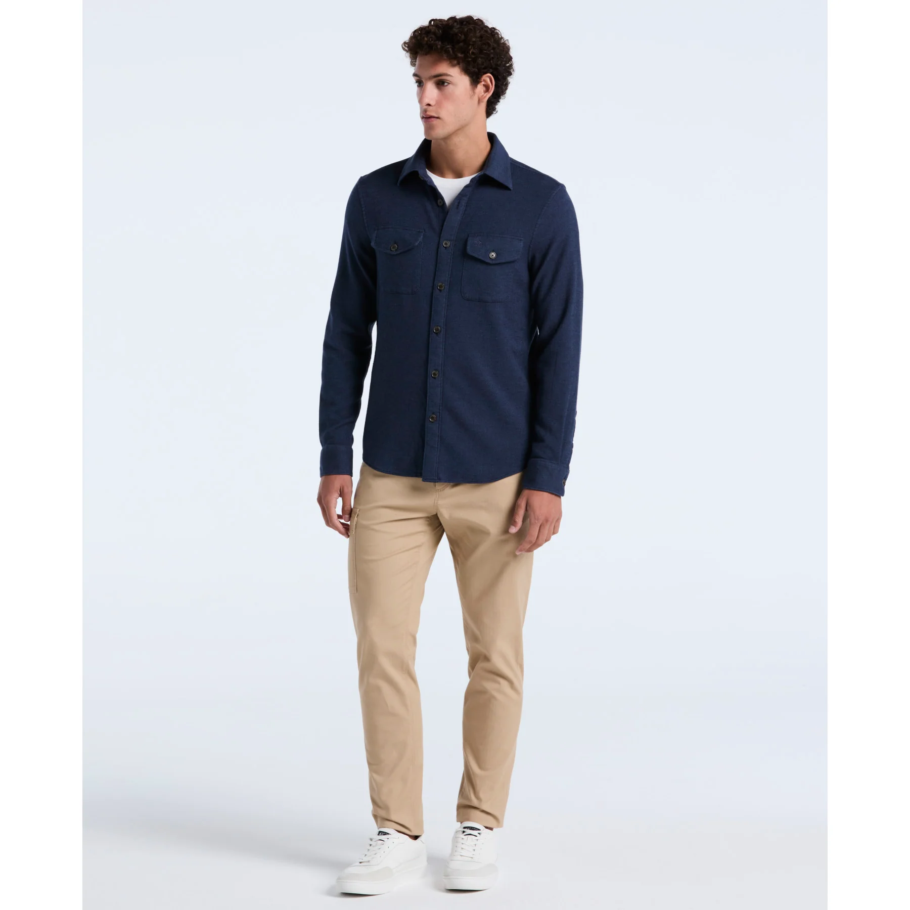 Double Weave Overshirt In Dark Sapphire - Image 4