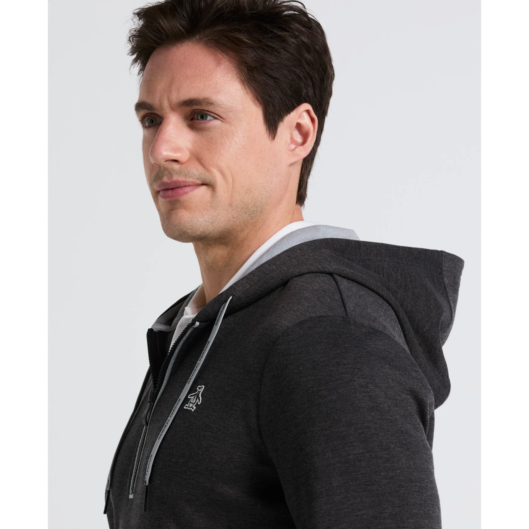 Earl Colour Block Golf Hoodie In Dark Caviar Heather - Image 3