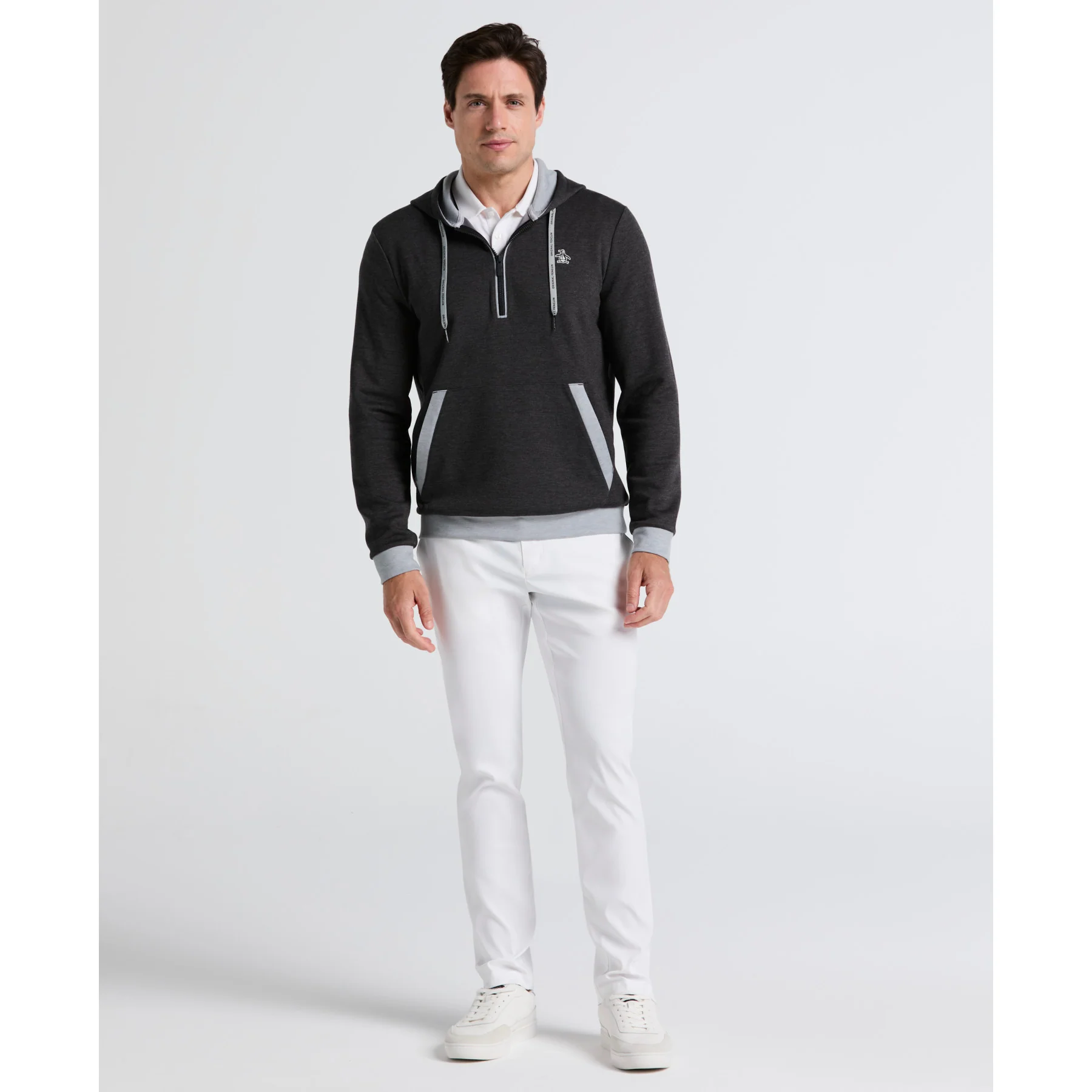Earl Colour Block Golf Hoodie In Dark Caviar Heather - Image 4