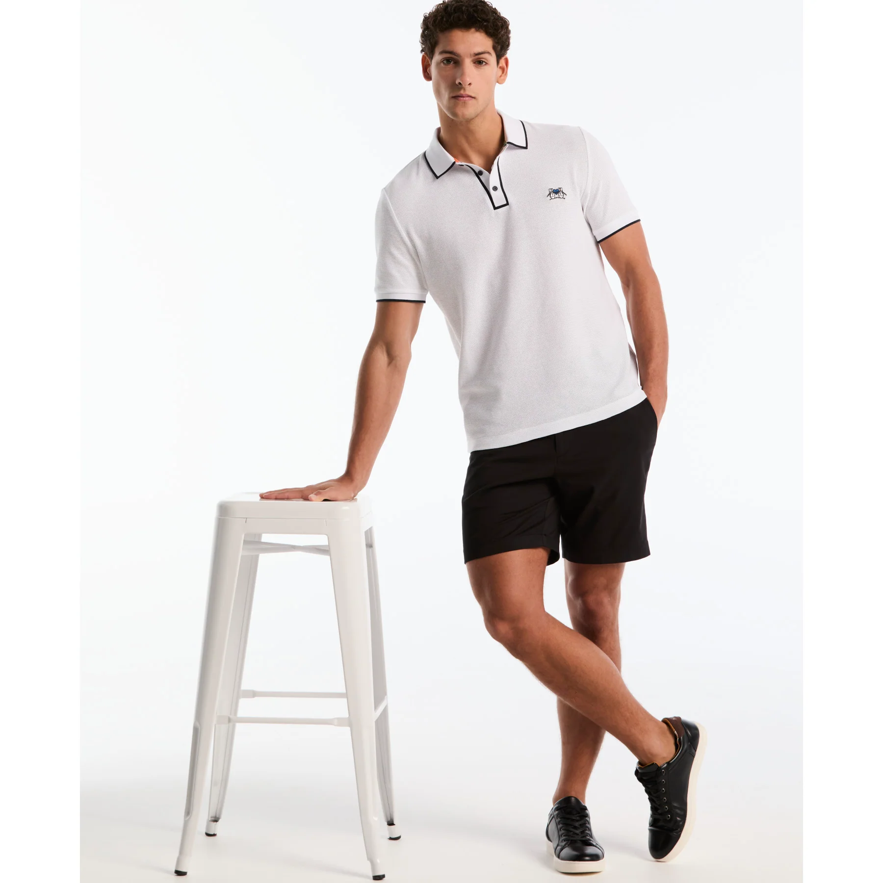 Earl Mesh Pride Polo Shirt In Bright White - Image 5