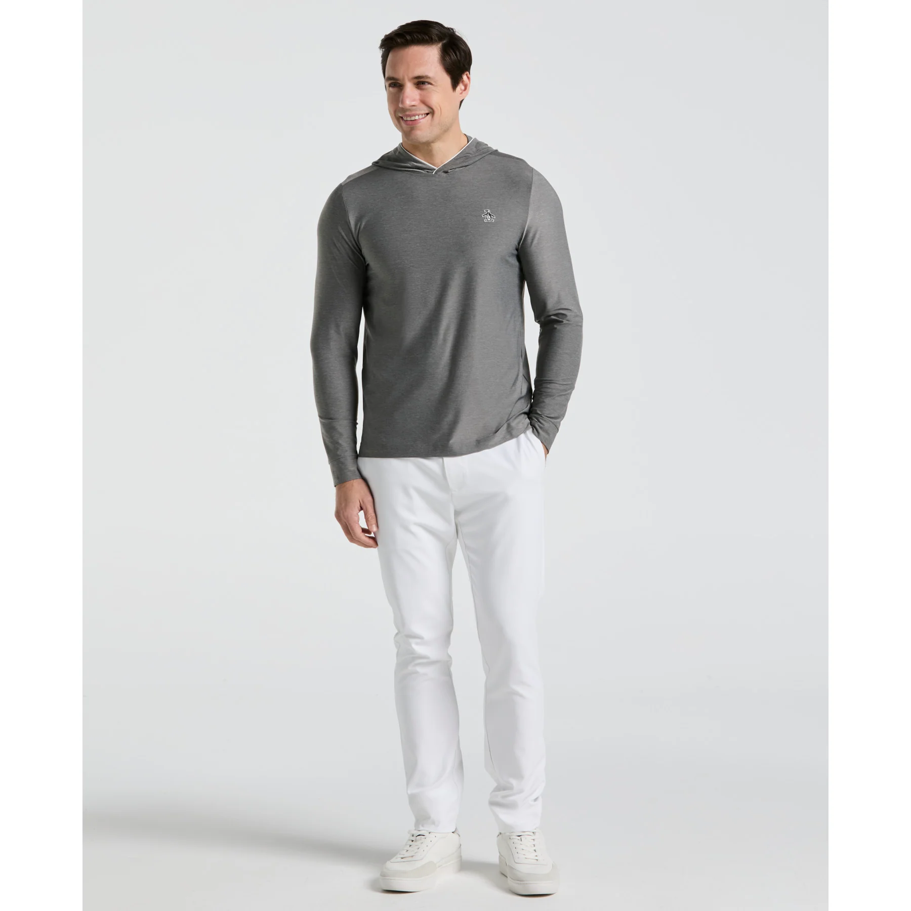 Earl Performance Golf Hoodie In Quiet Grey Heather - Image 4