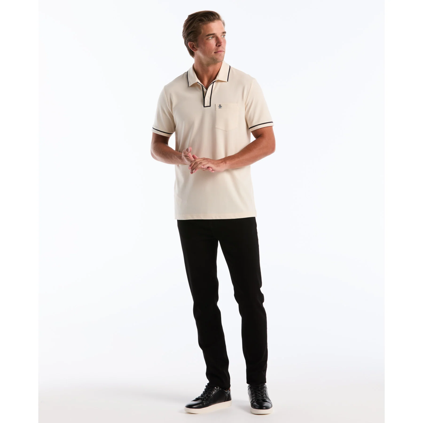 Earl Pique Polo Shirt In Birch - Image 4