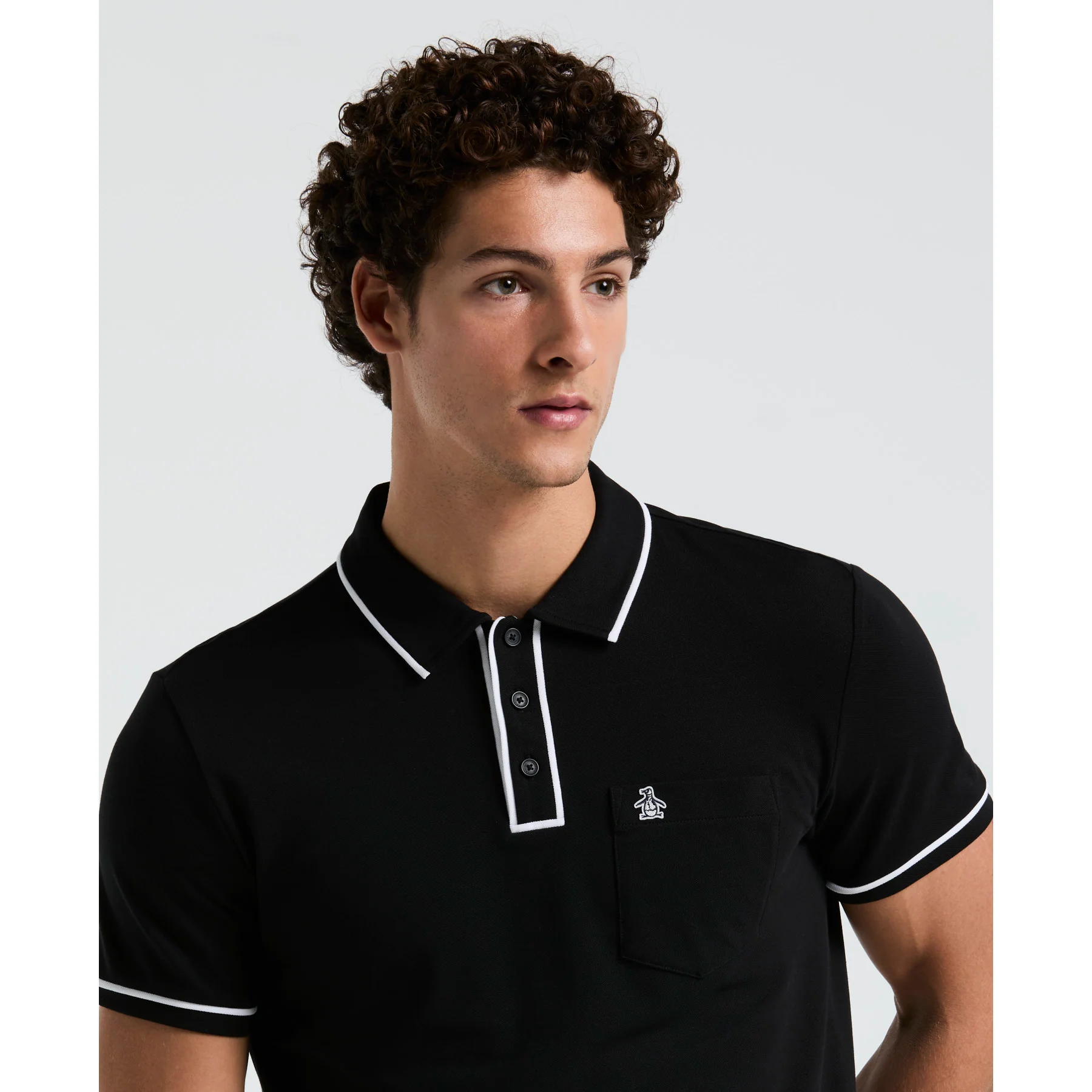 Earl Pique Polo Shirt In True Black - Image 4