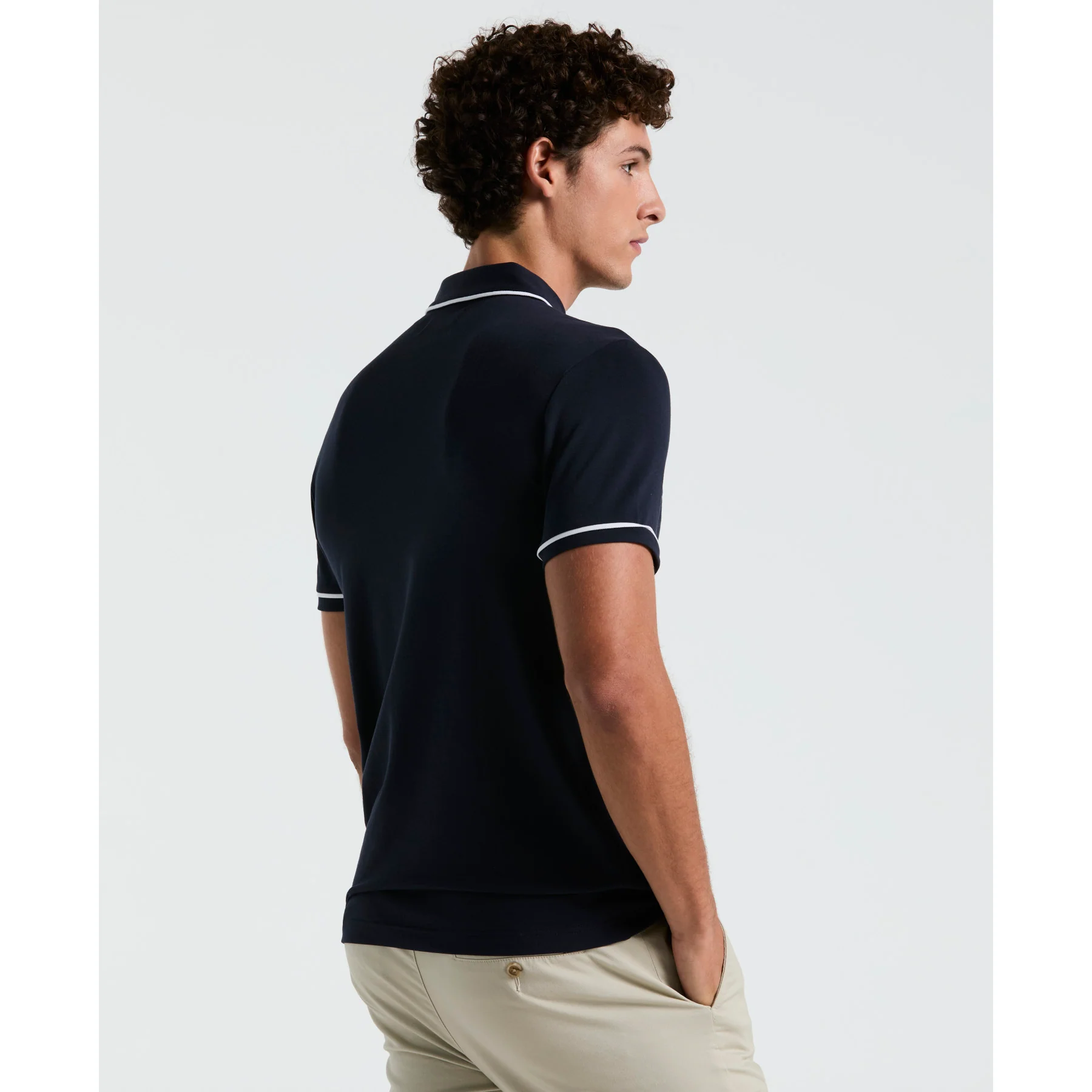 Earl Pique Polo Shirt In Dark Sapphire - Image 3
