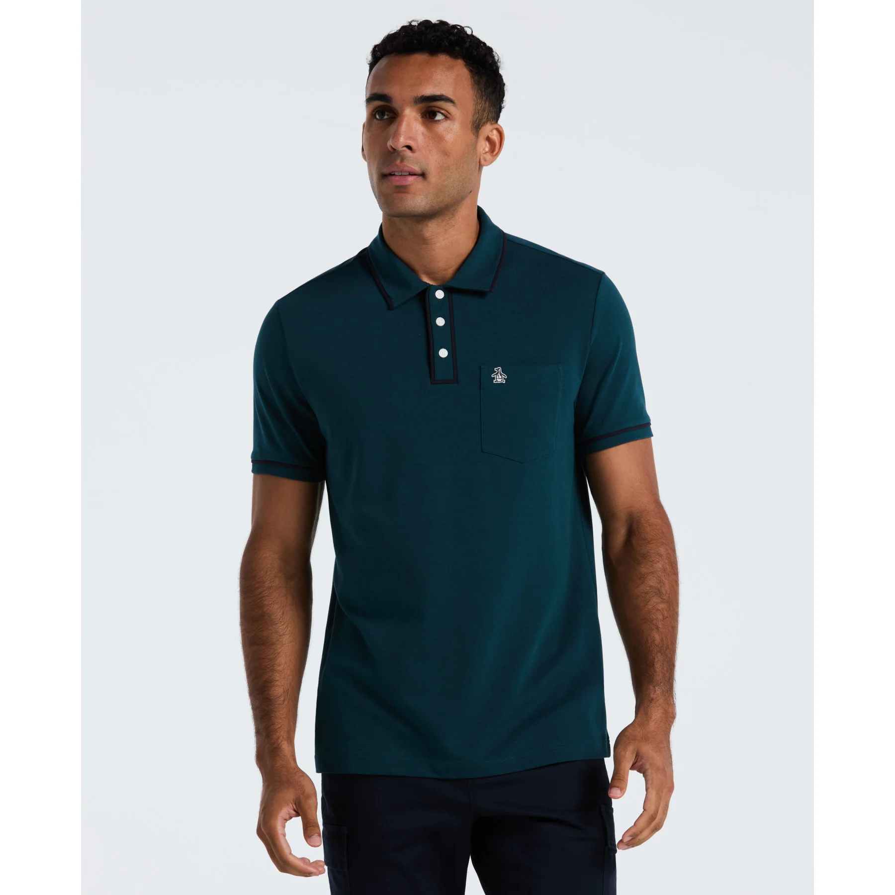 Earl Pique Polo Shirt In Reflecting Pond