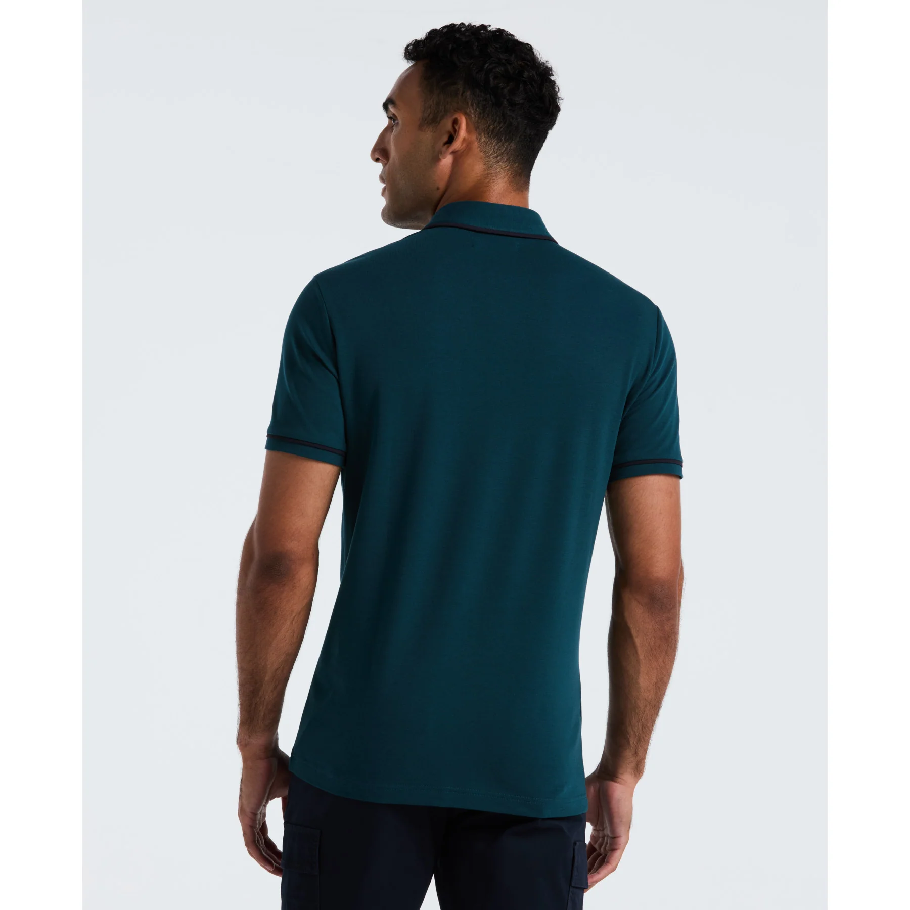 Earl Pique Polo Shirt In Reflecting Pond - Image 2