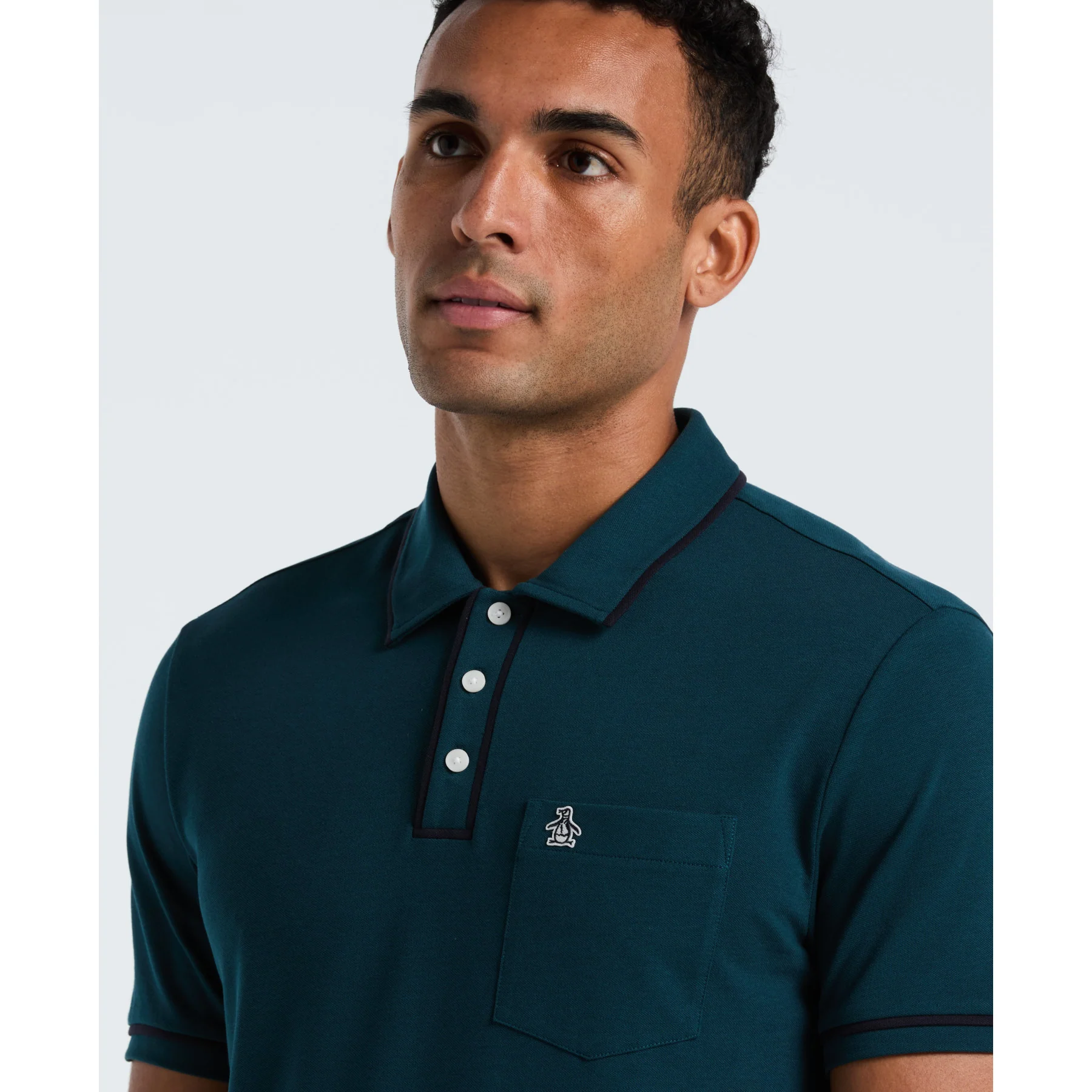 Earl Pique Polo Shirt In Reflecting Pond - Image 3