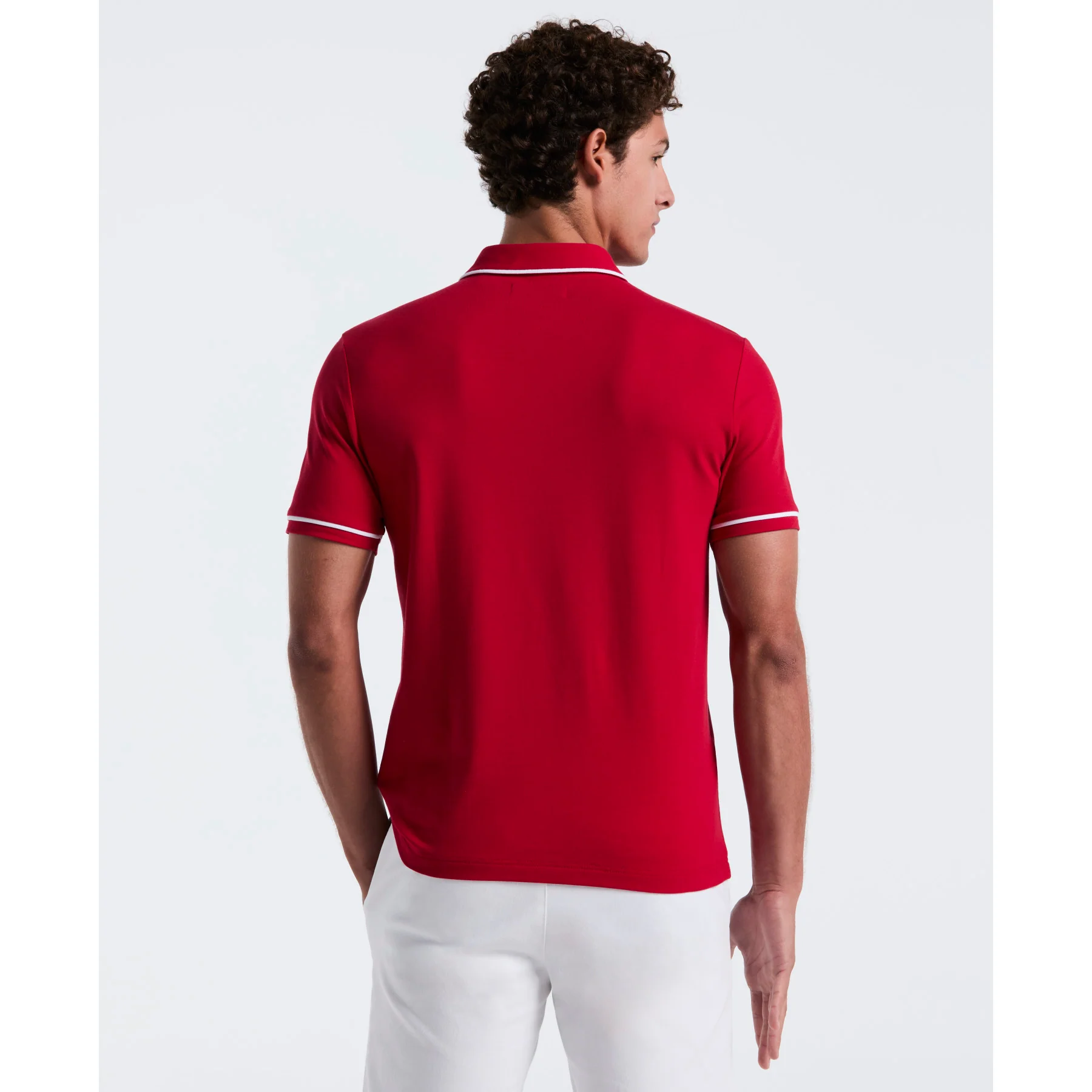 Earl Pique Polo Shirt In Red - Image 3