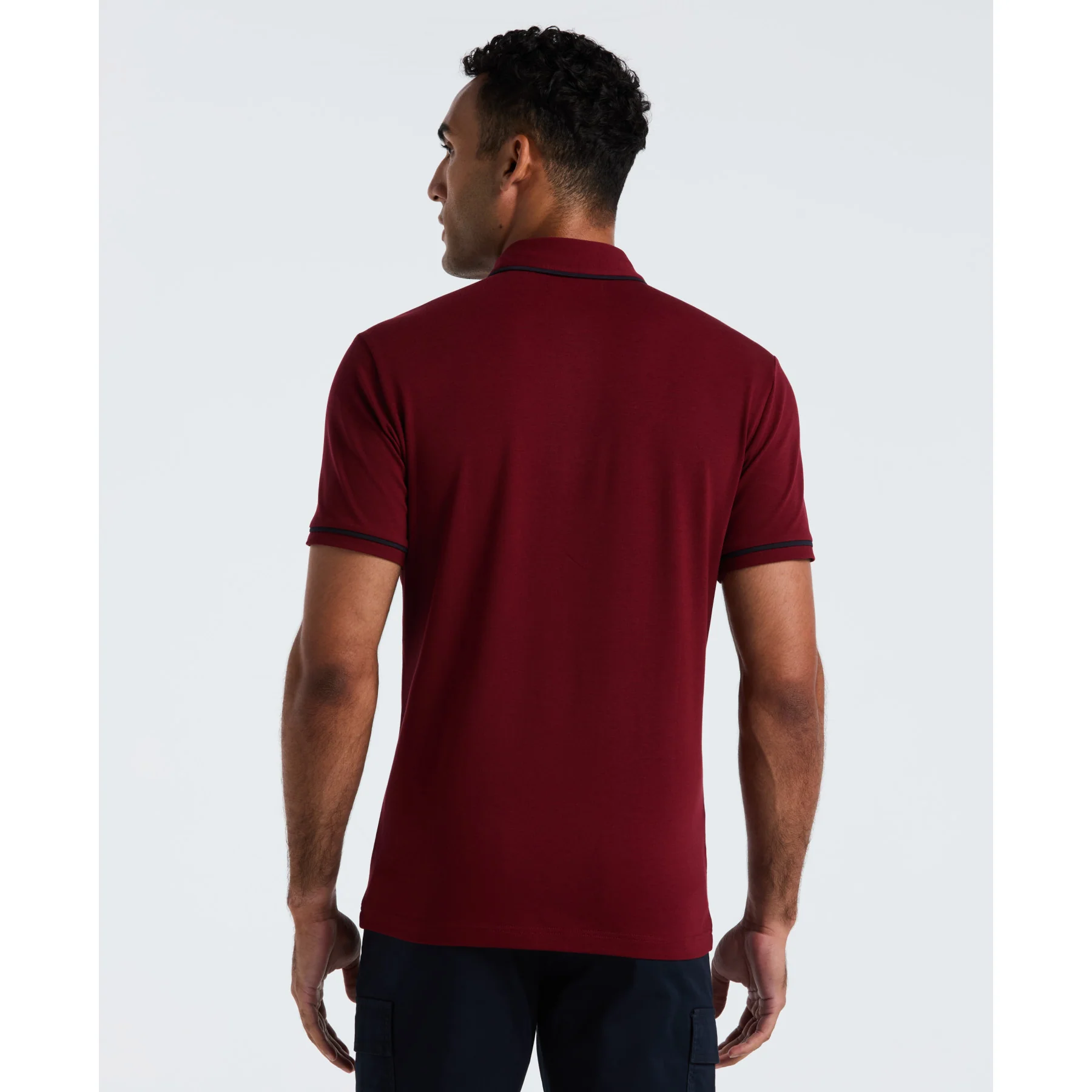 Earl Pique Polo Shirt In Cabernet - Image 2