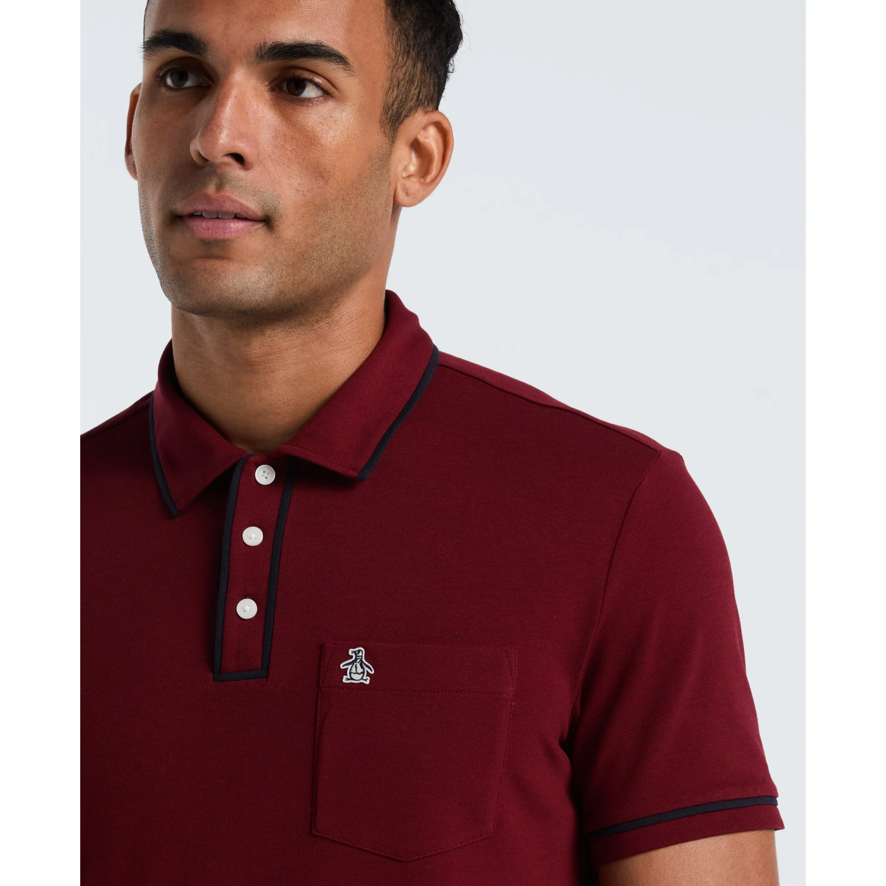 Earl Pique Polo Shirt In Cabernet - Image 3