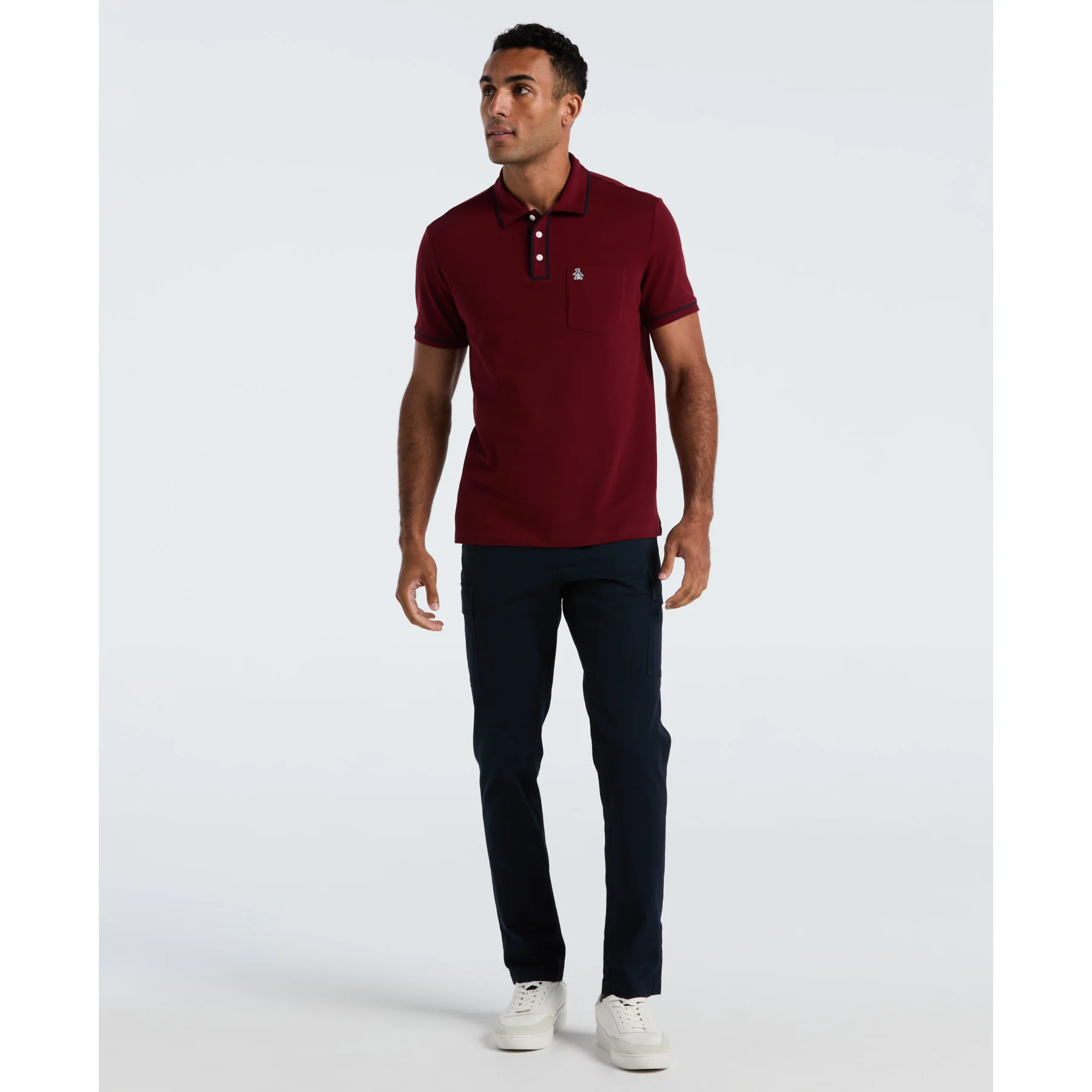 Earl Pique Polo Shirt In Cabernet - Image 4