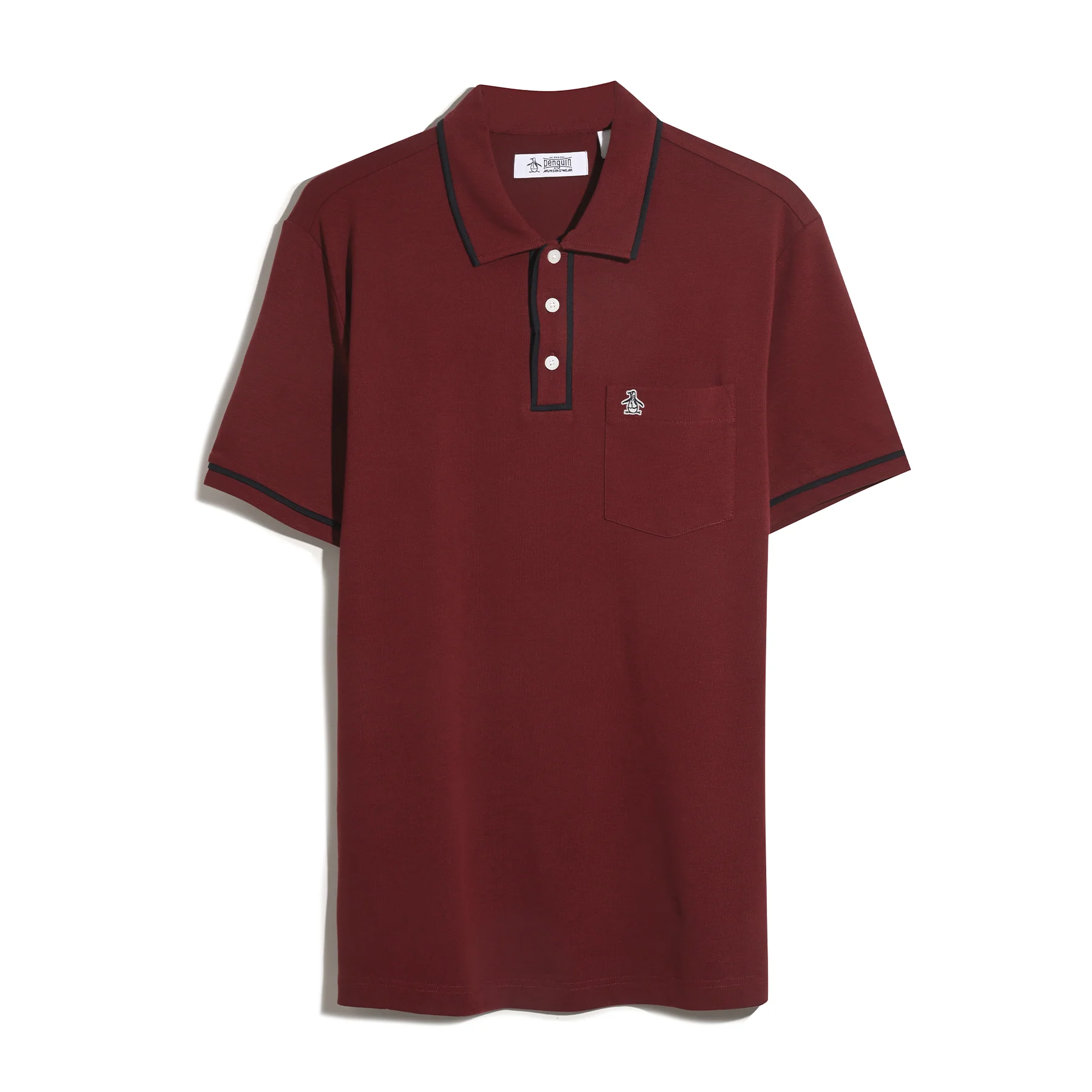 Earl Pique Polo Shirt In Cabernet - Image 5