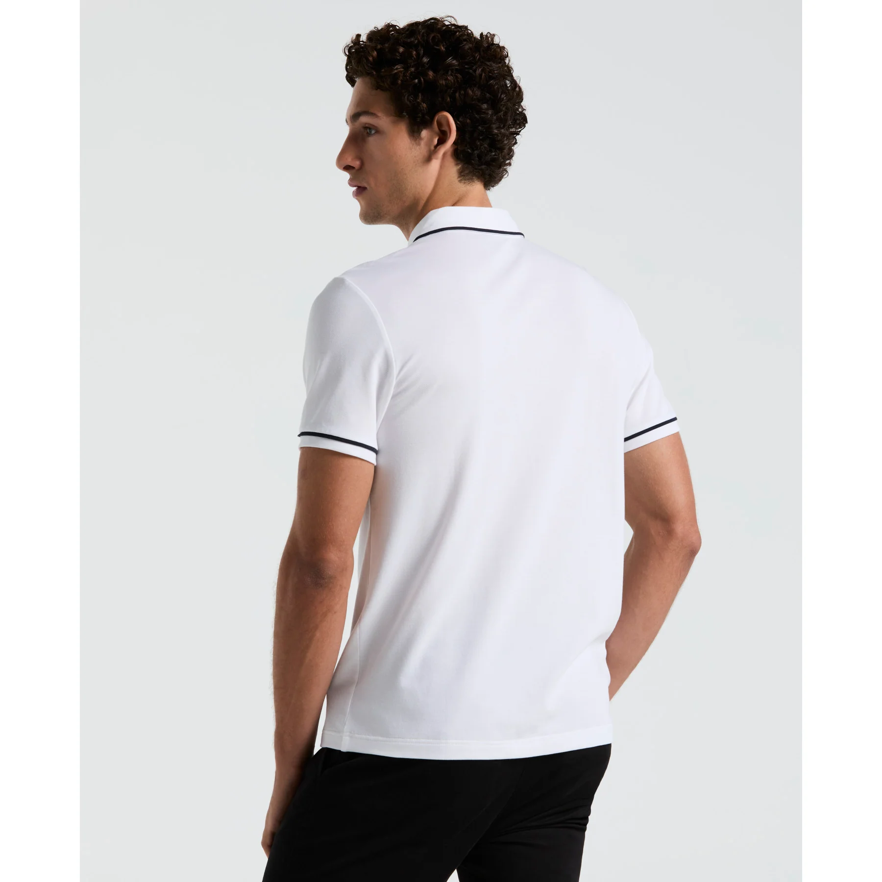 Earl Pique Polo Shirt In Bright White - Image 3