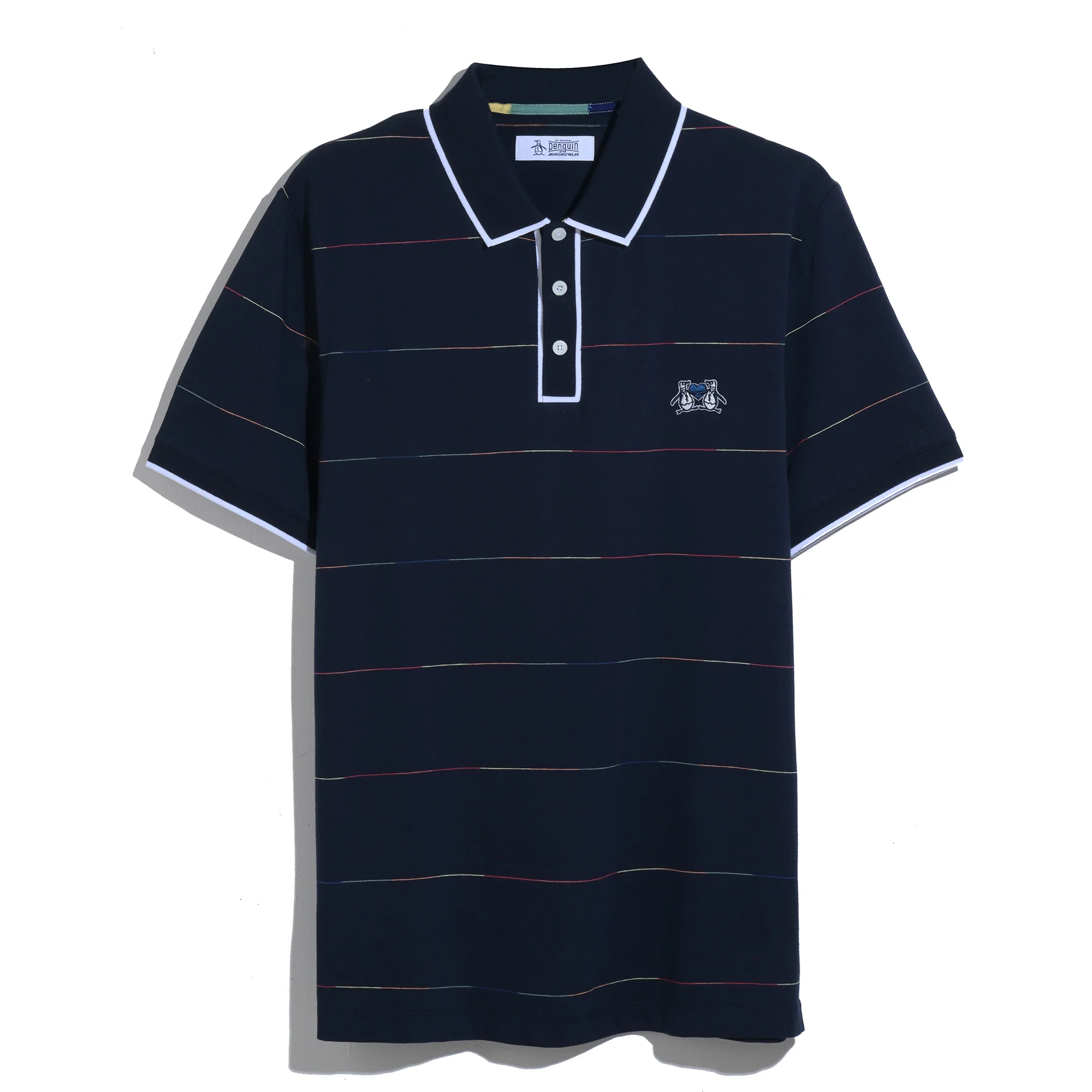 Earl Pride Stripe Polo Shirt In Dark Sapphire - Image 6