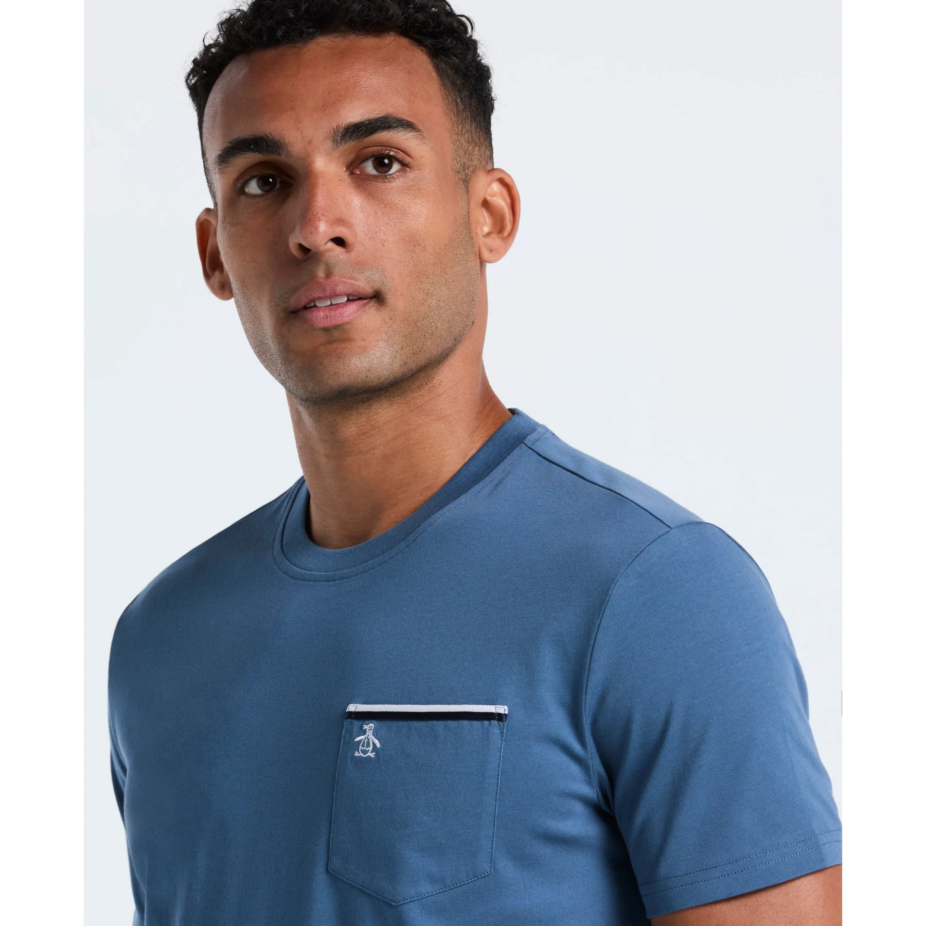 Earl Tape Tipped Pocket T-Shirt In Copen Blue - Image 3