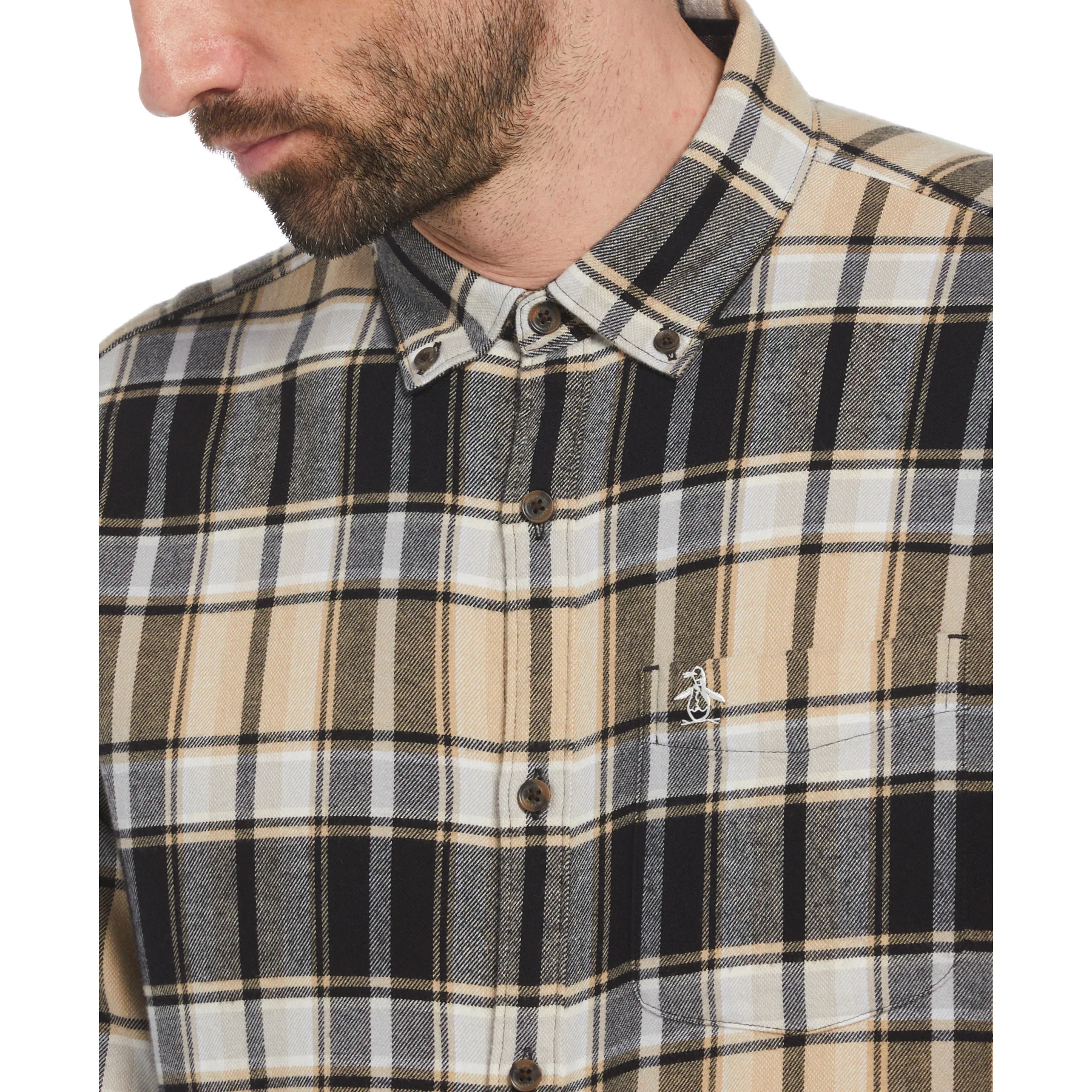 Ecovero™ Blend Plaid Flannel Shirt In True Black - Image 3