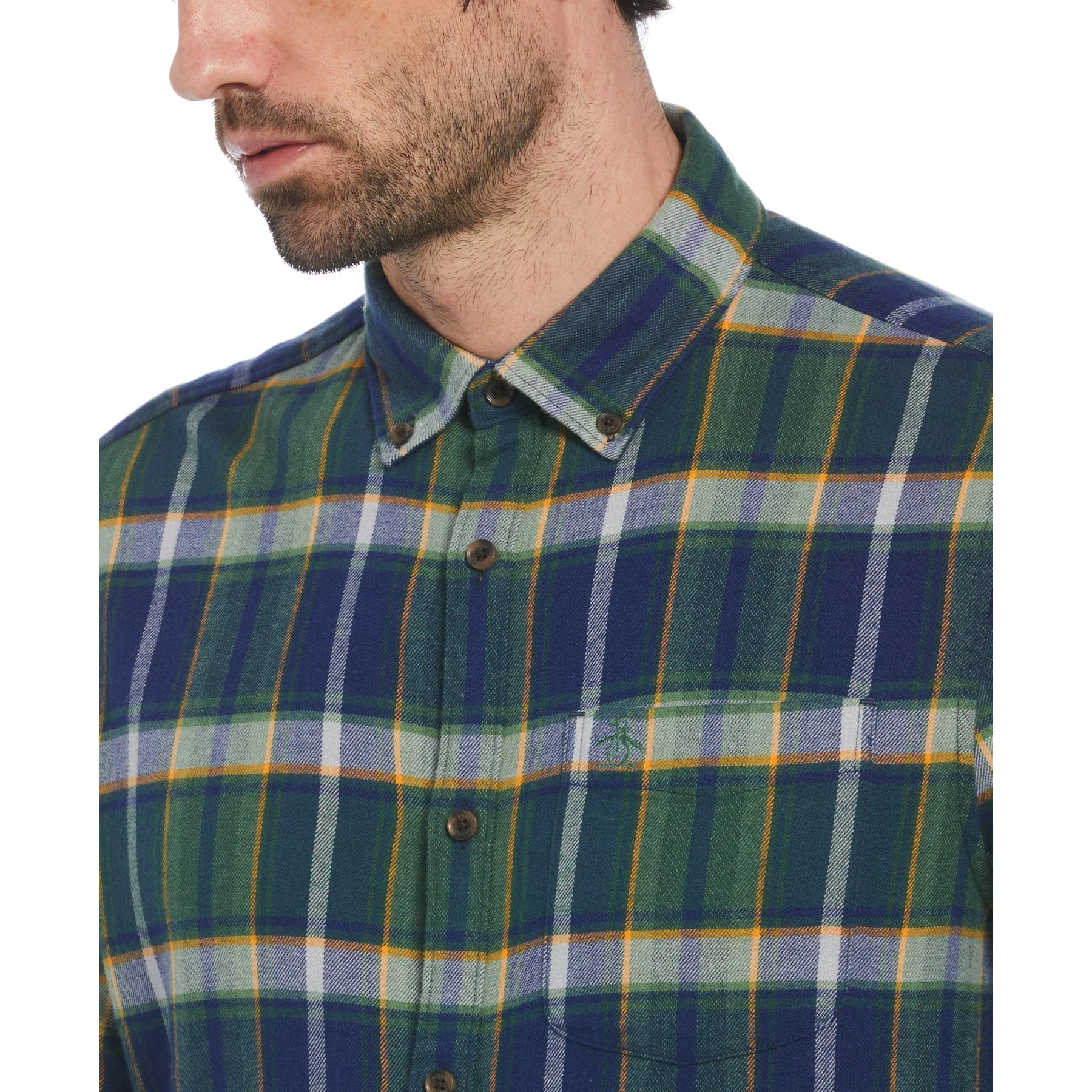 Ecovero™ Blend Plaid Flannel Shirt In Medieval Blue - Image 3