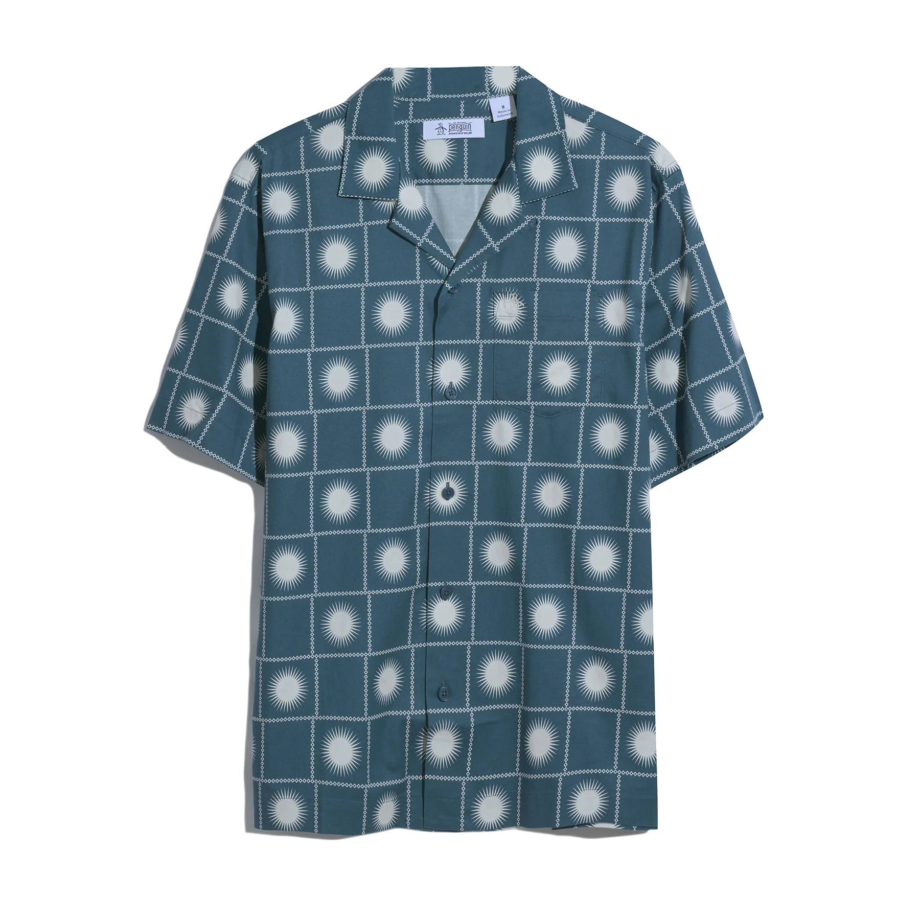 Ecovero™ Blend Sun Check Print Shirt In Blue Wing Teal - Image 5