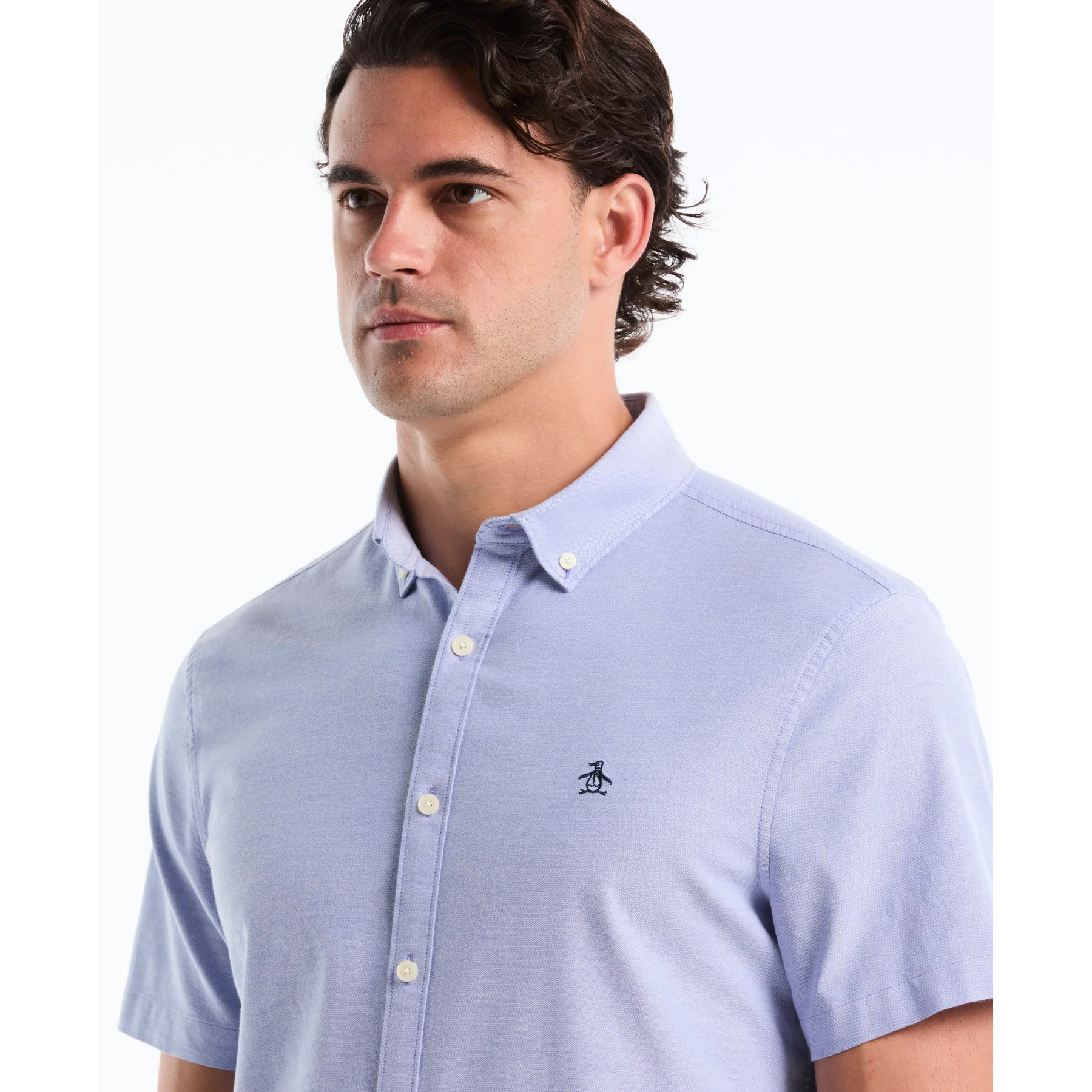 Short Sleeve Oxford Shirt In Amparo Blue - Image 4