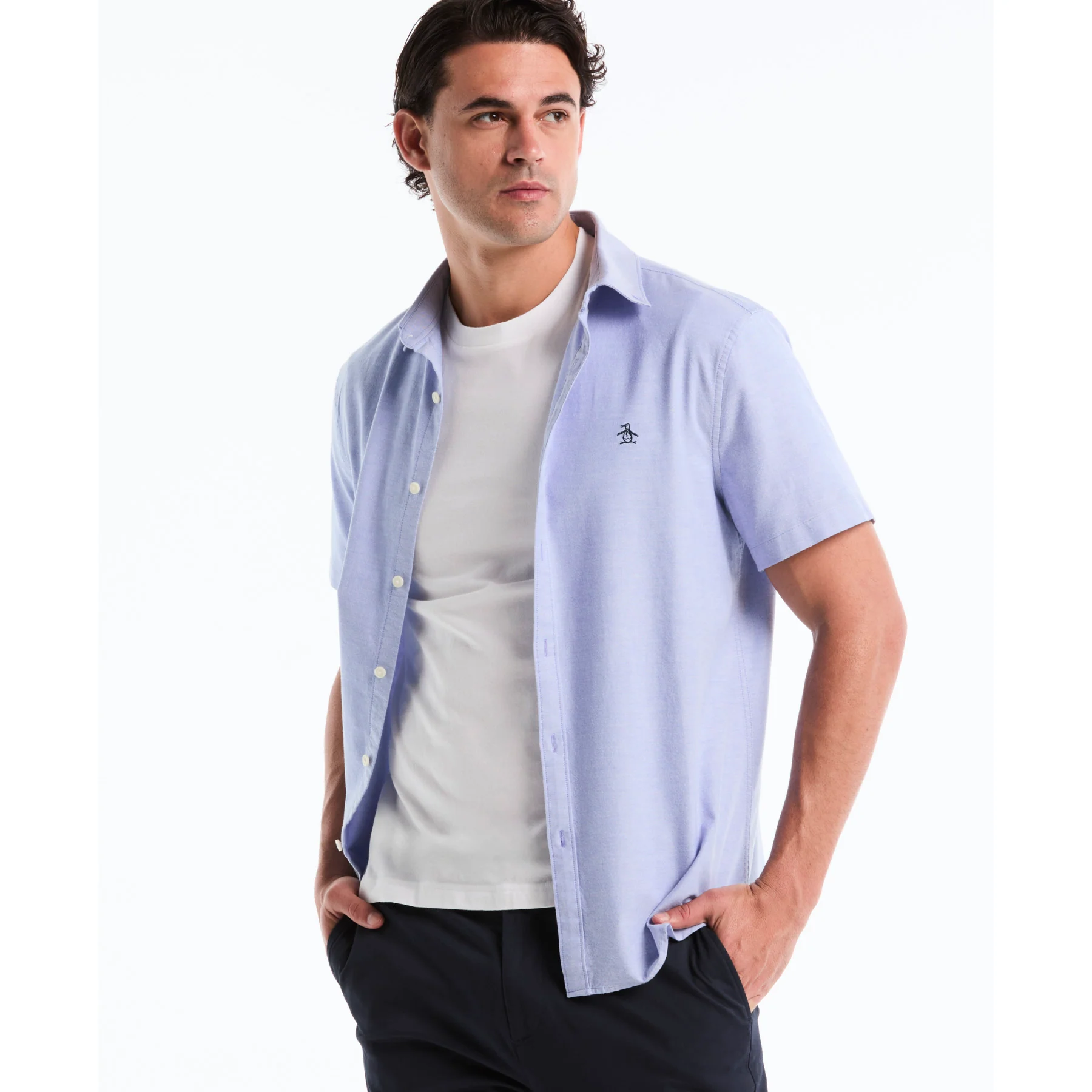 Short Sleeve Oxford Shirt In Amparo Blue - Image 5
