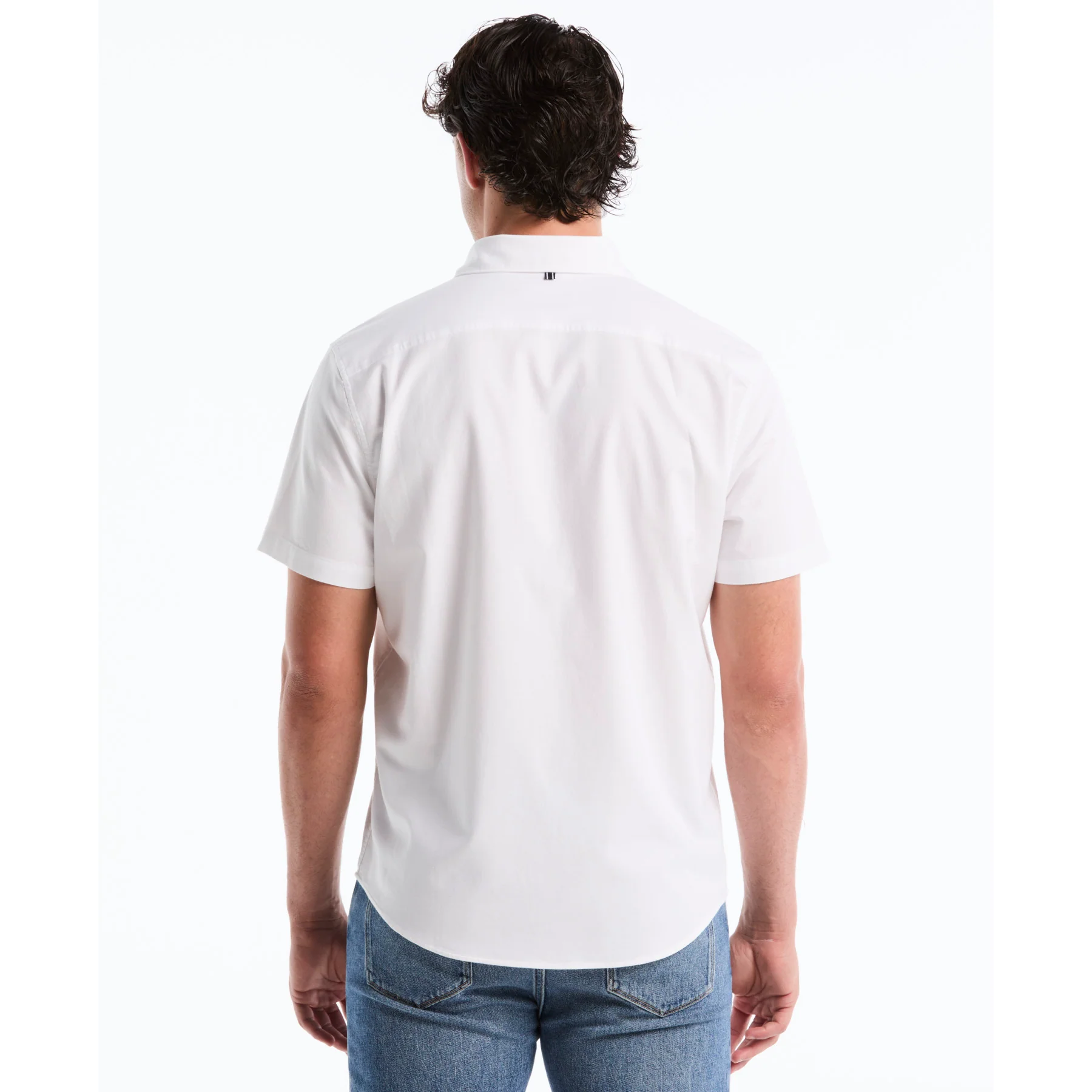Short Sleeve Oxford Shirt In Bright White - Image 3
